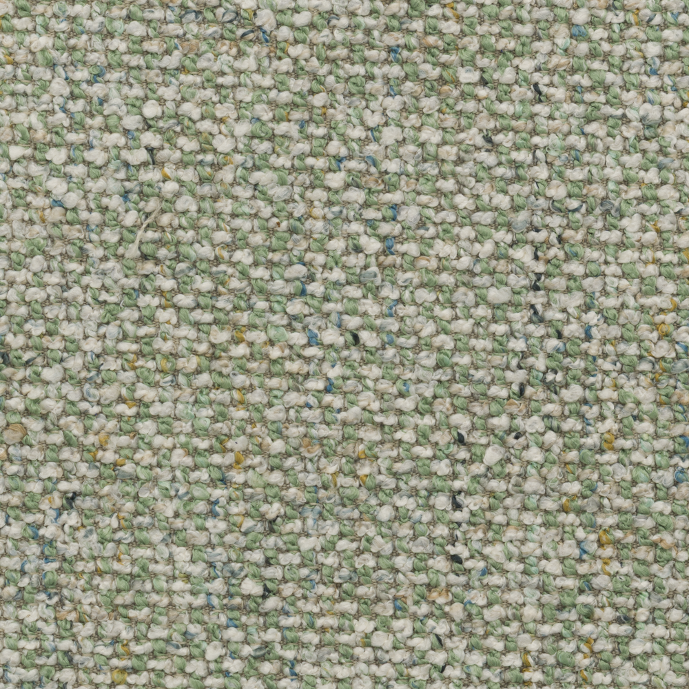 Stoffmuster Bouclé-Webstoff, Creme-Grün
