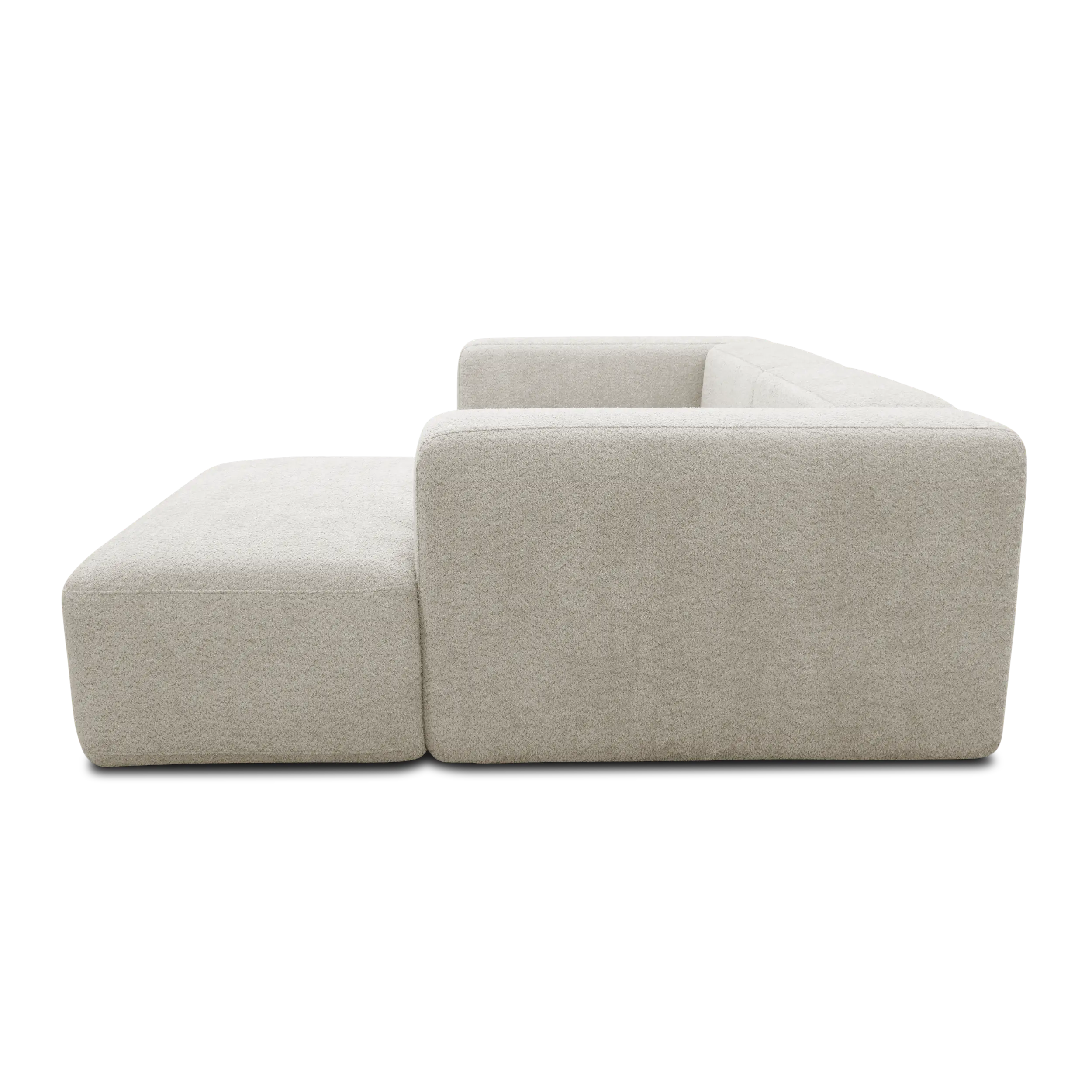 Ecksofa klein, Longchair rechts, Creme