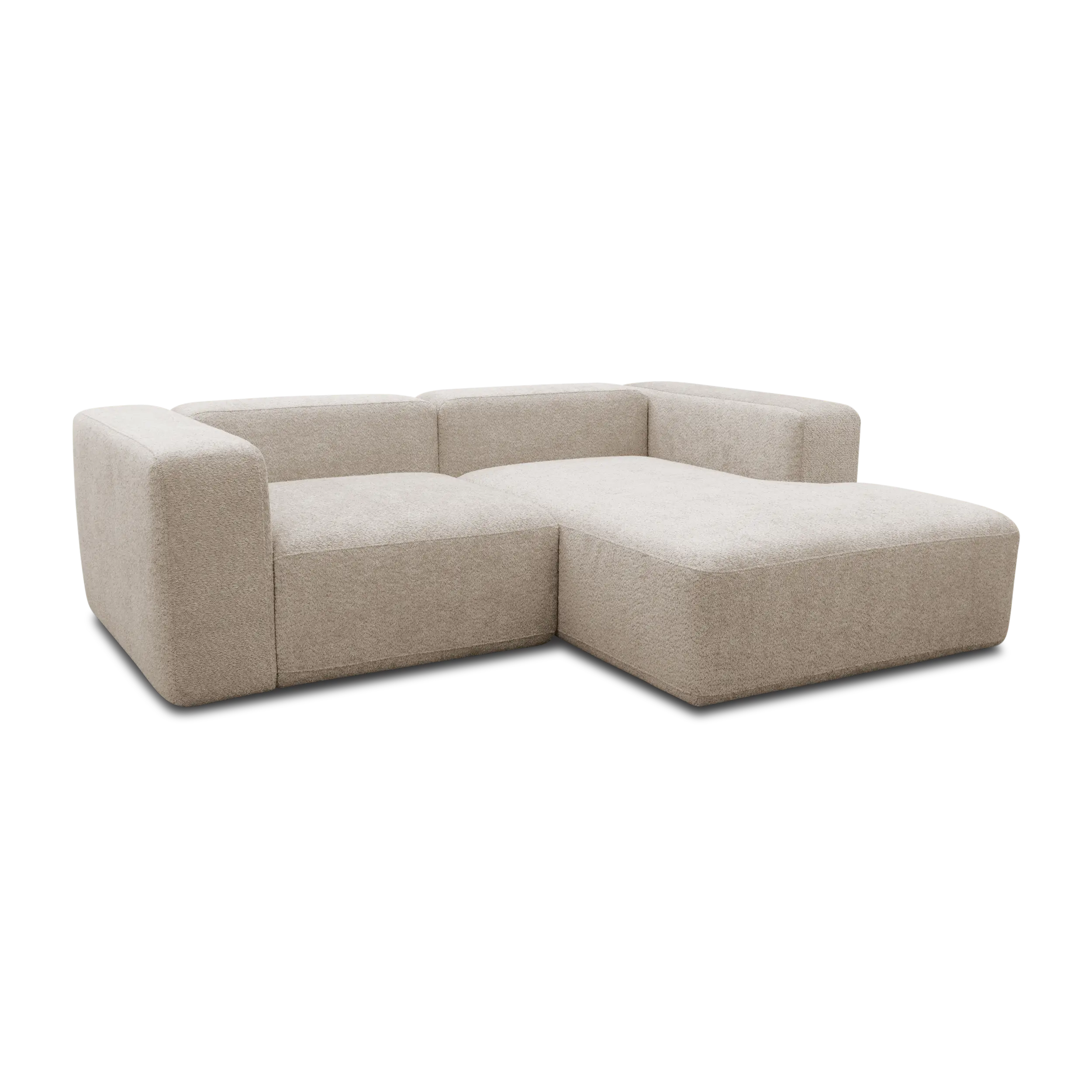 Ecksofa klein, Longchair rechts, Beige