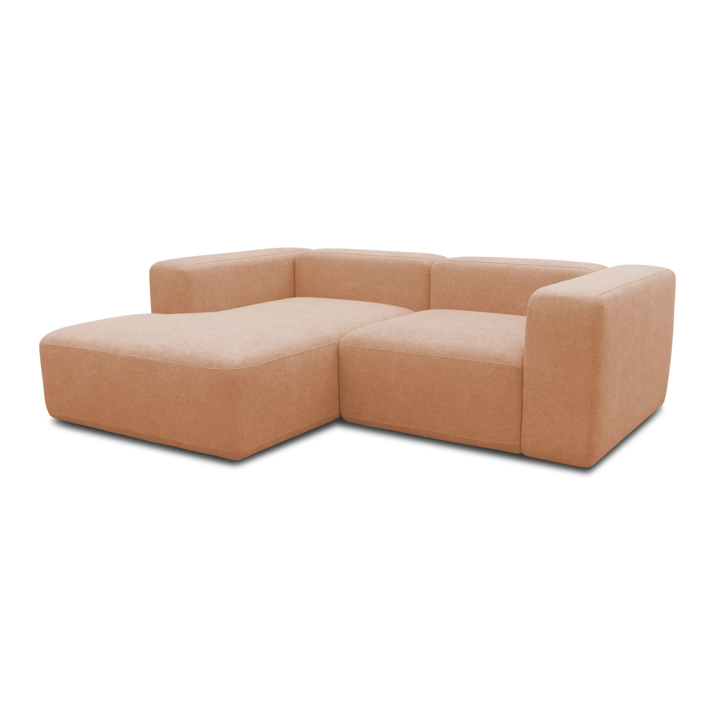 Ecksofa klein, Longchair links, Lachs