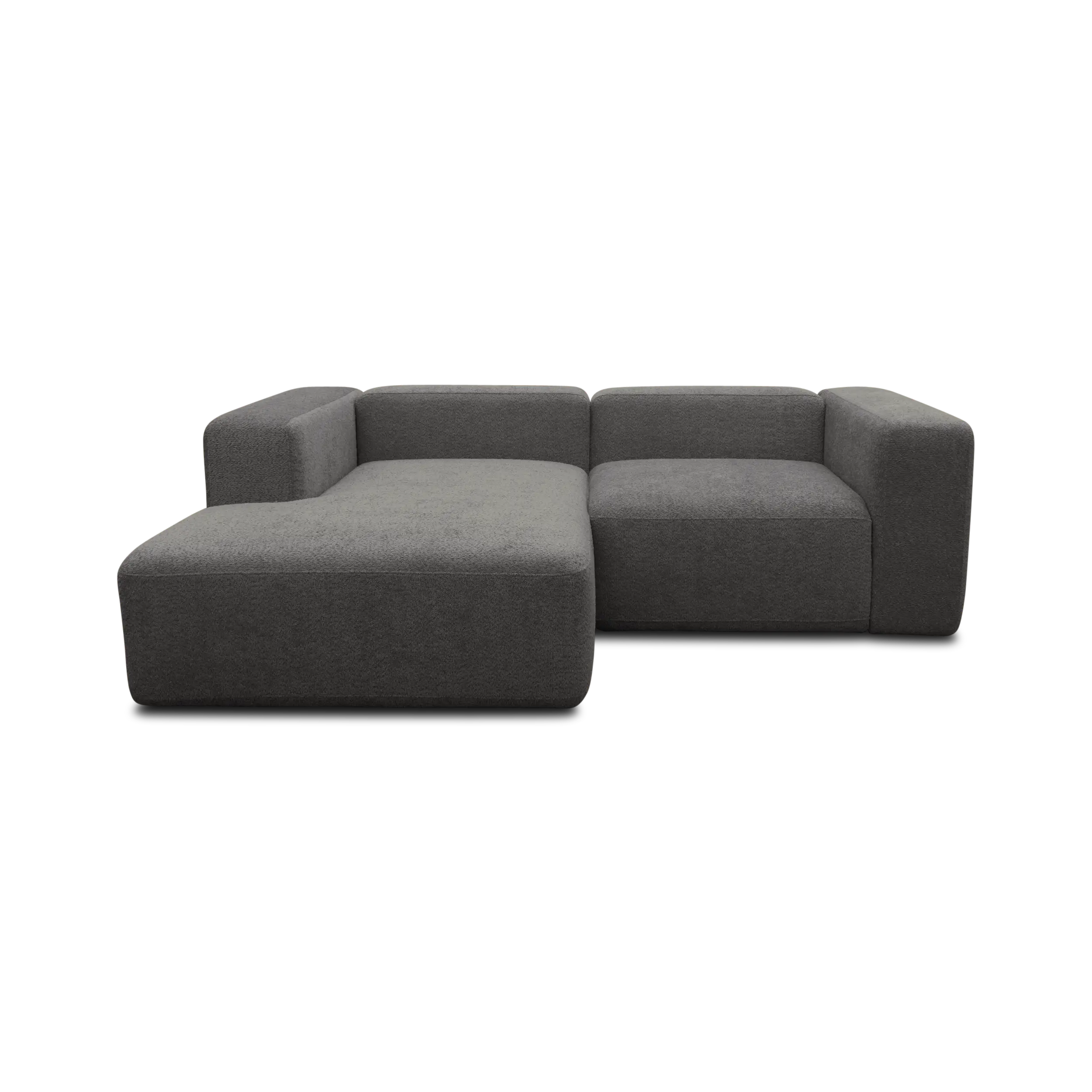 Ecksofa klein, Longchair links, Graphite