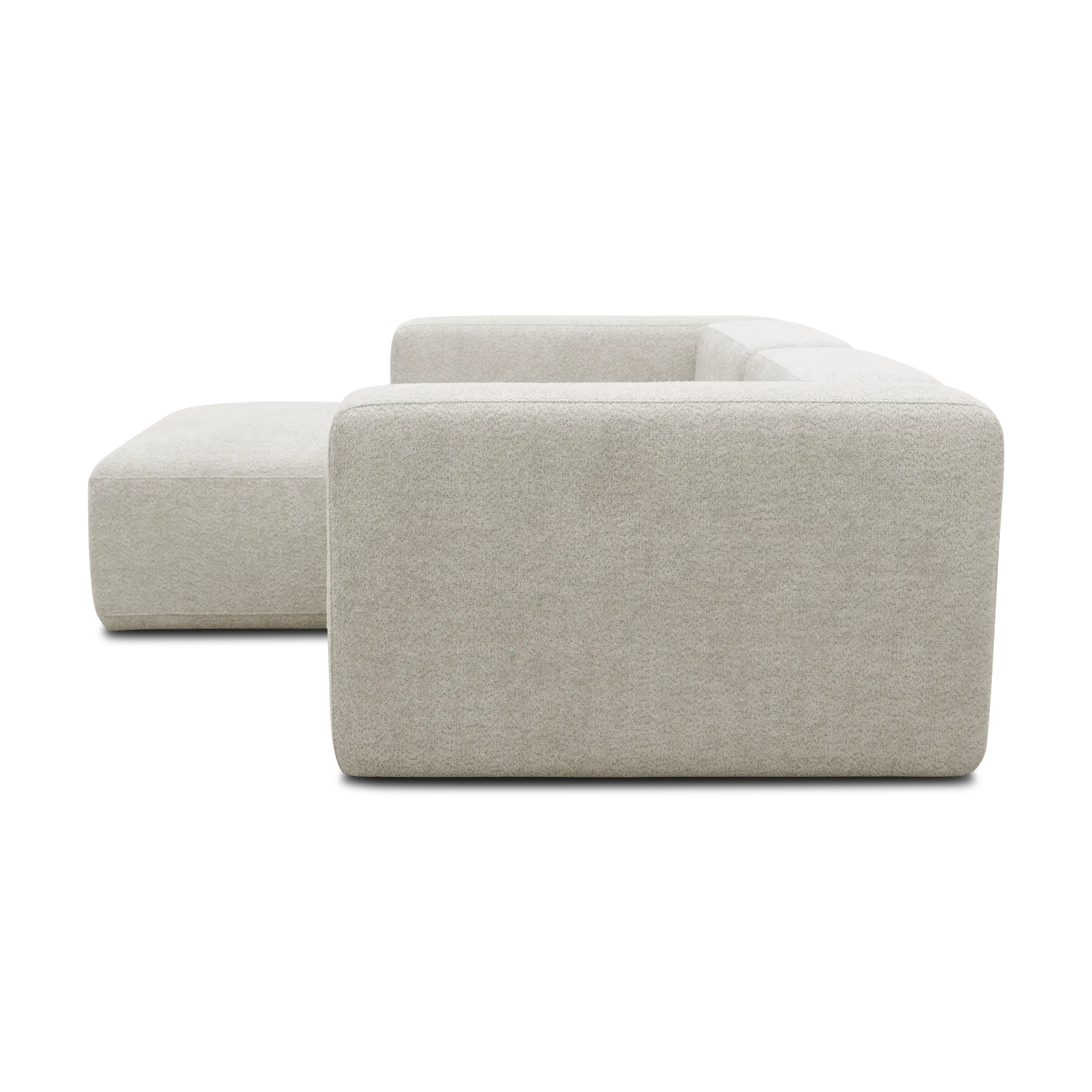 Ecksofa klein, Longchair links, Creme