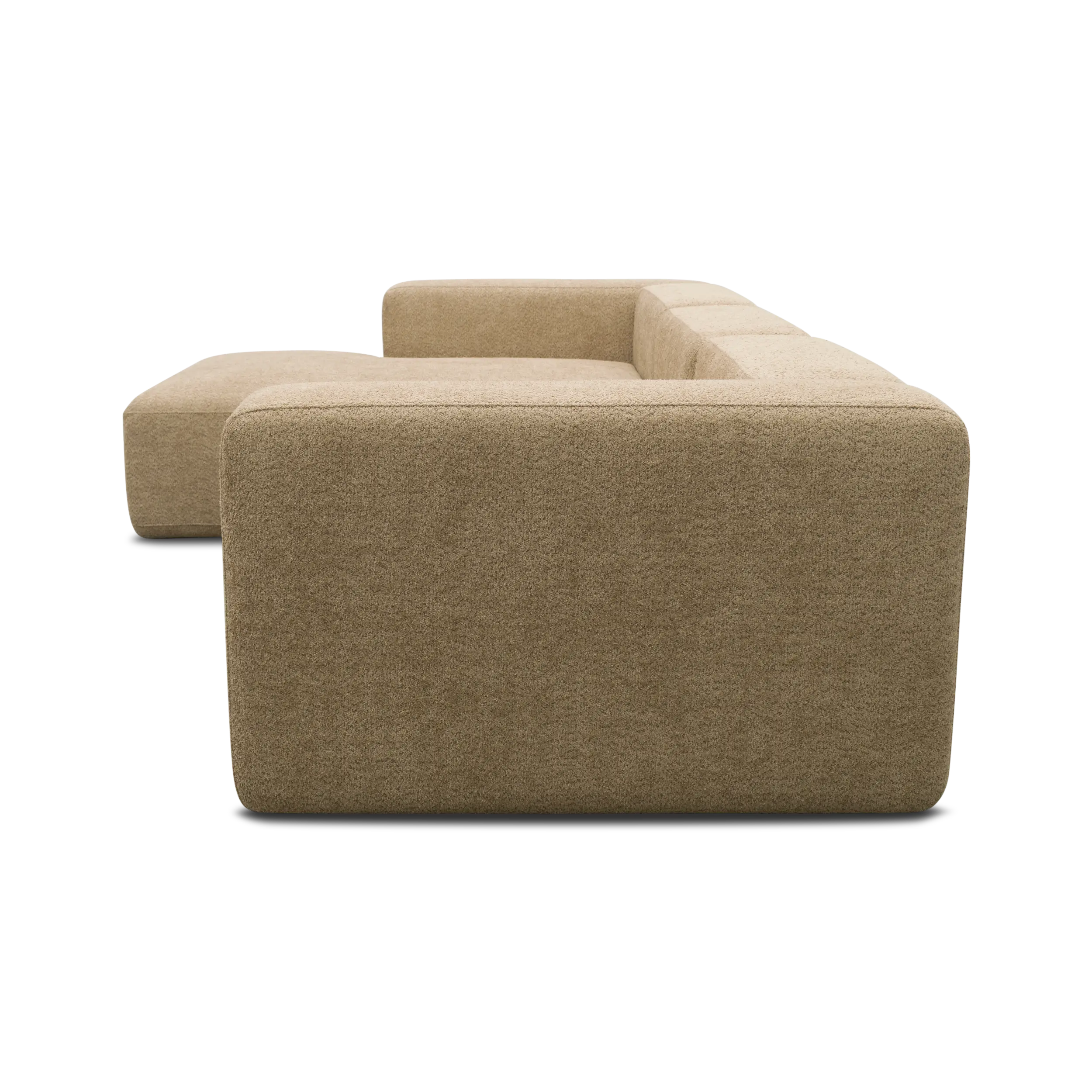 Ecksofa, Longchair links, Taupe