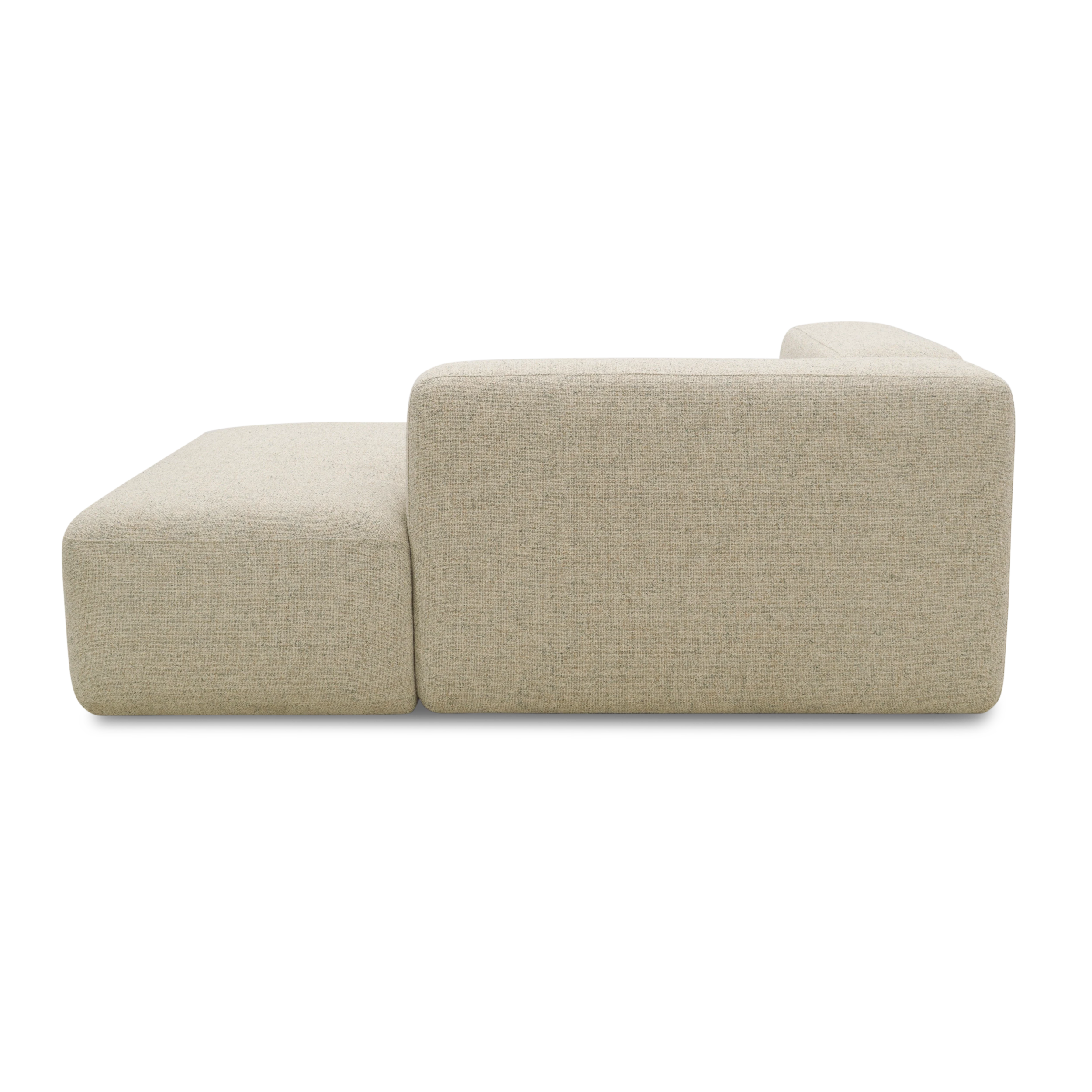 Longchair-Modul rechts, Beige-Petrol