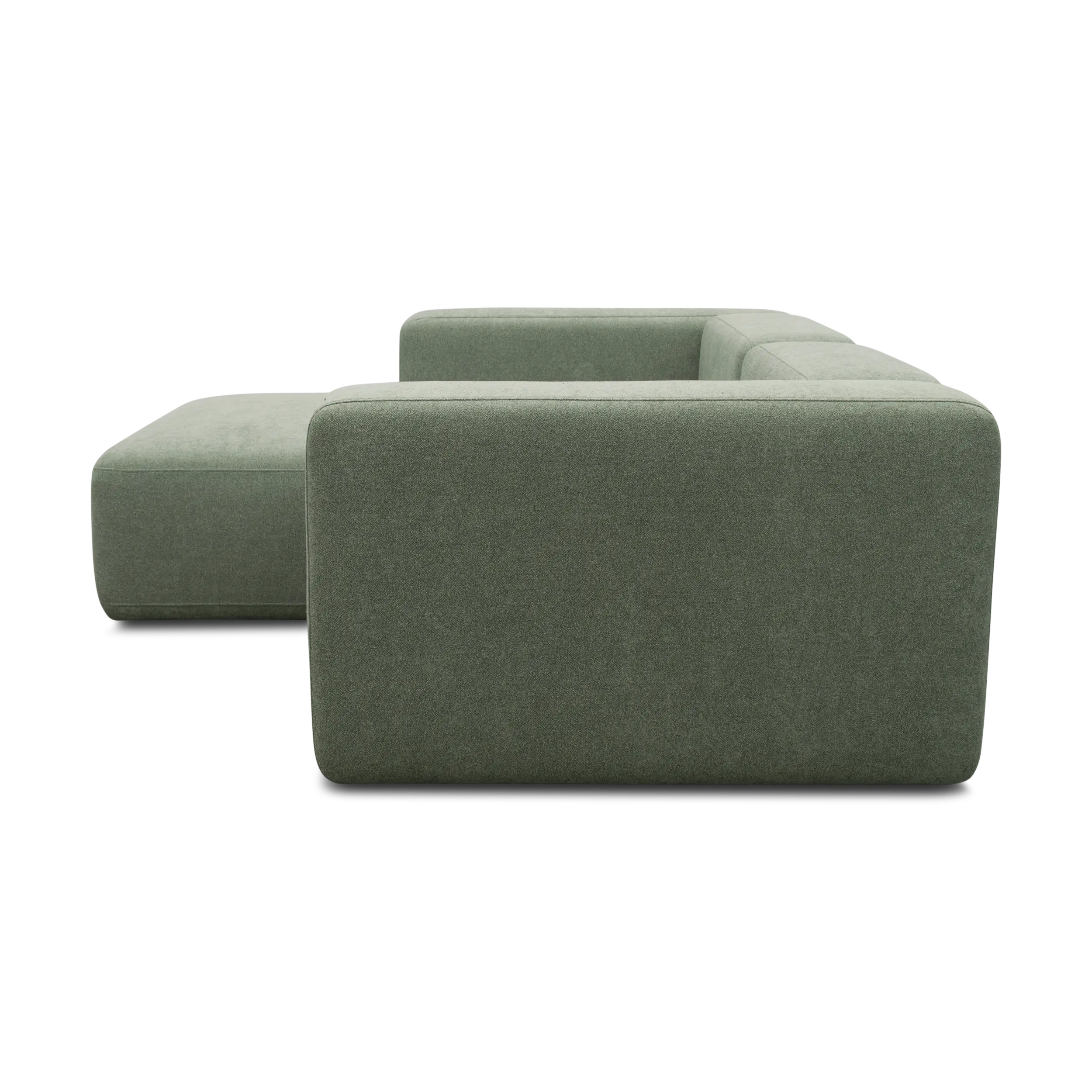 Ecksofa klein, Longchair links, Eukalyptus