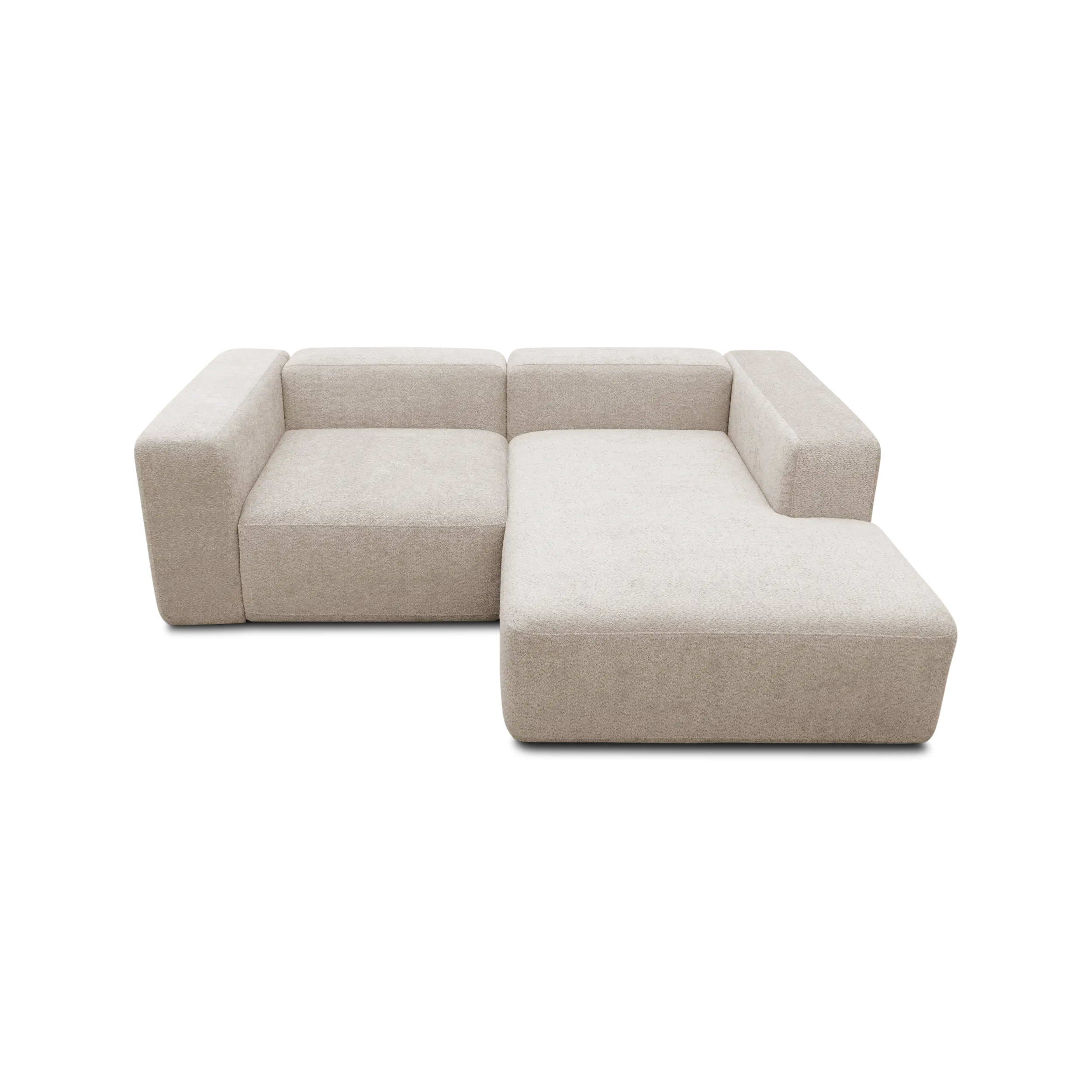Ecksofa klein, Longchair rechts, Beige