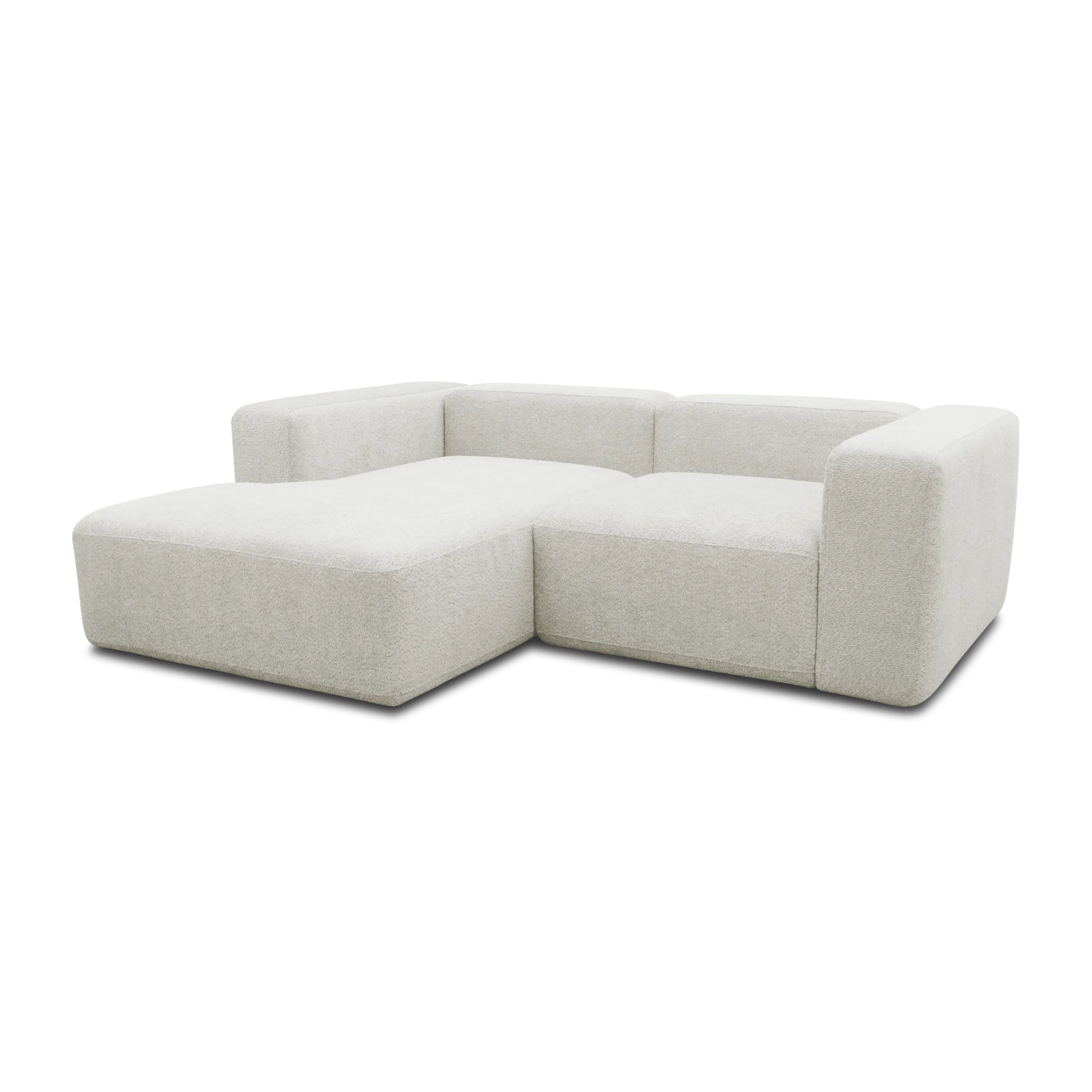 Ecksofa klein, Longchair links, Ivory