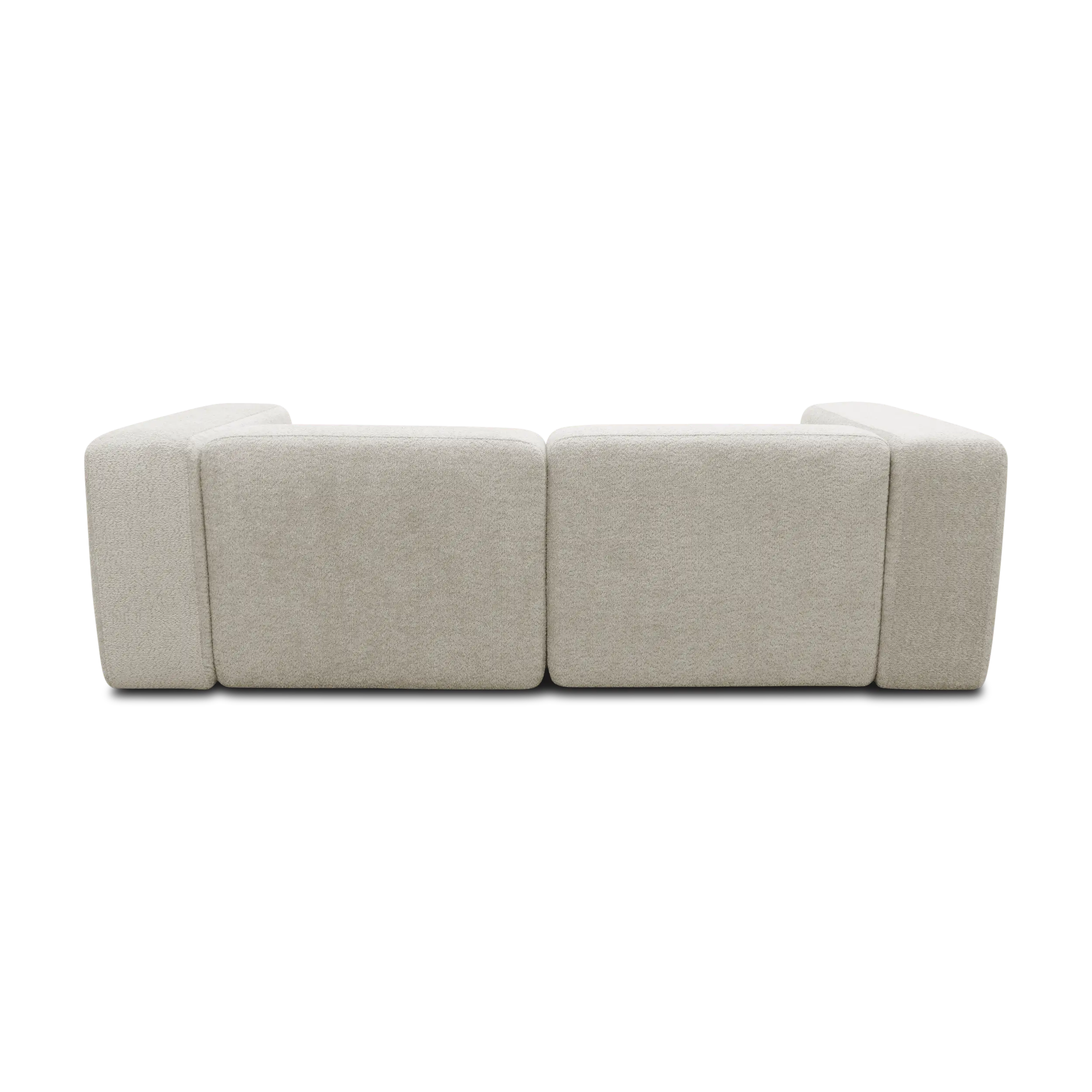 Ecksofa klein, Longchair links, Creme
