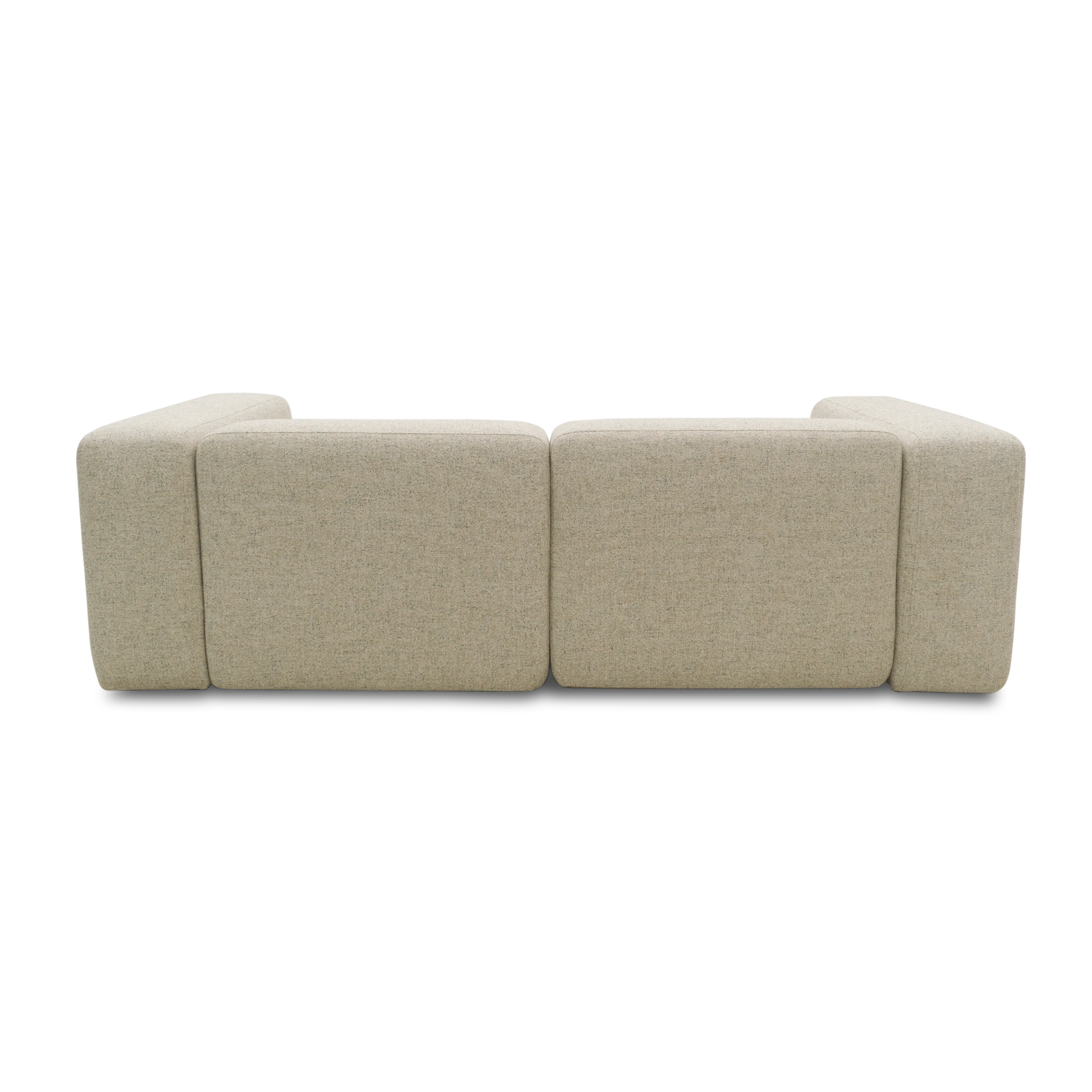 Ecksofa klein, Longchair links, Beige-Petrol