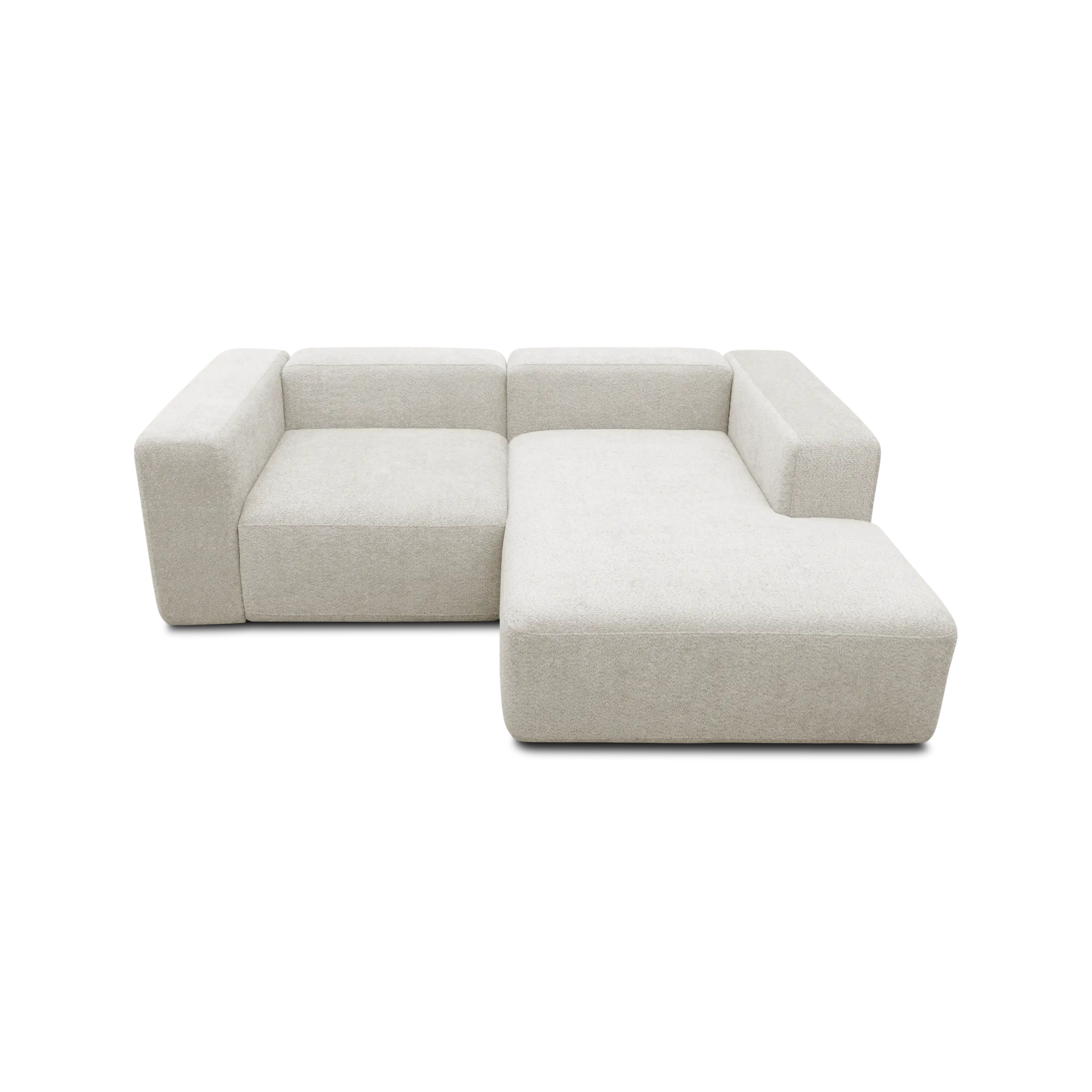 Ecksofa klein, Longchair rechts, Creme