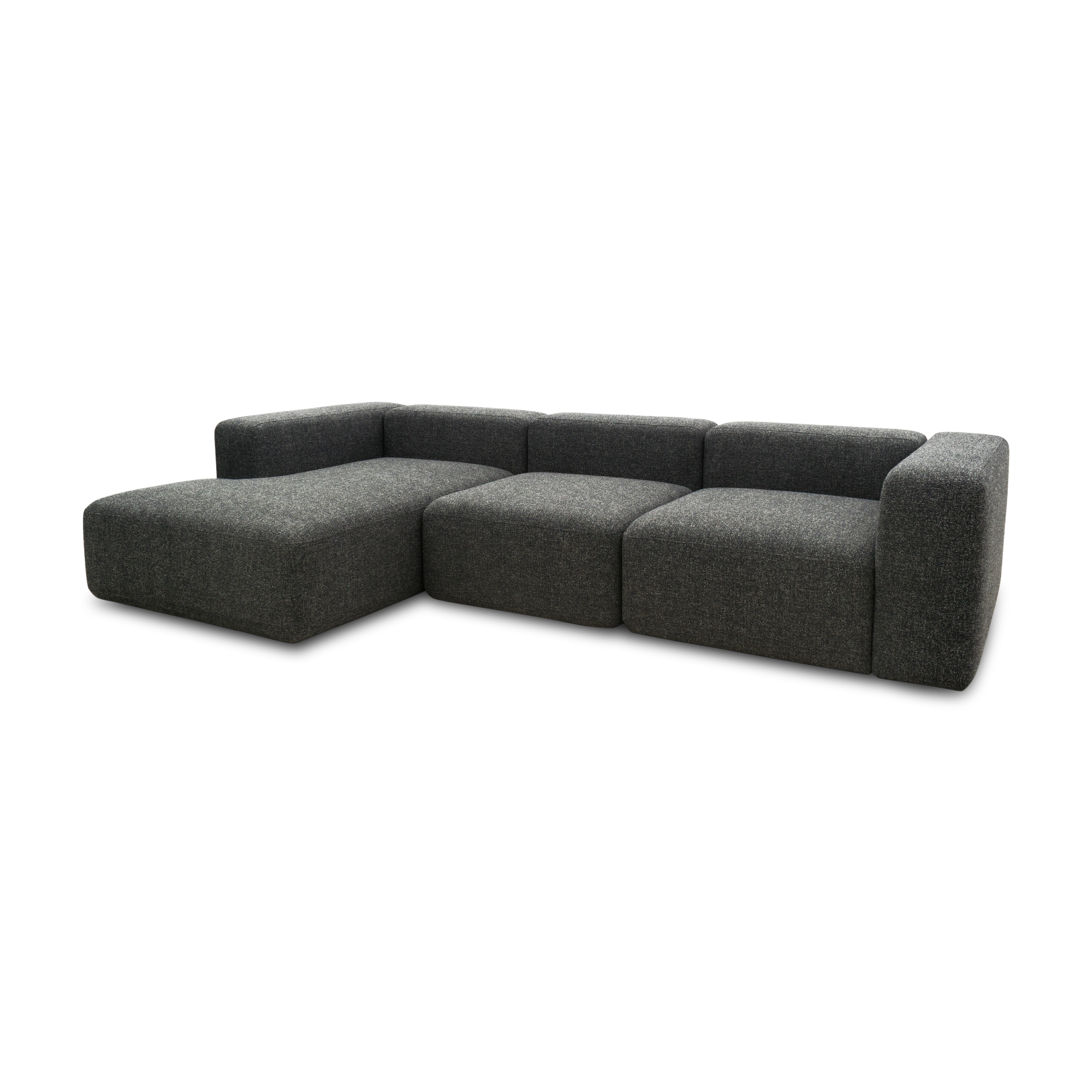 Ecksofa, Longchair links, Anthrazit
