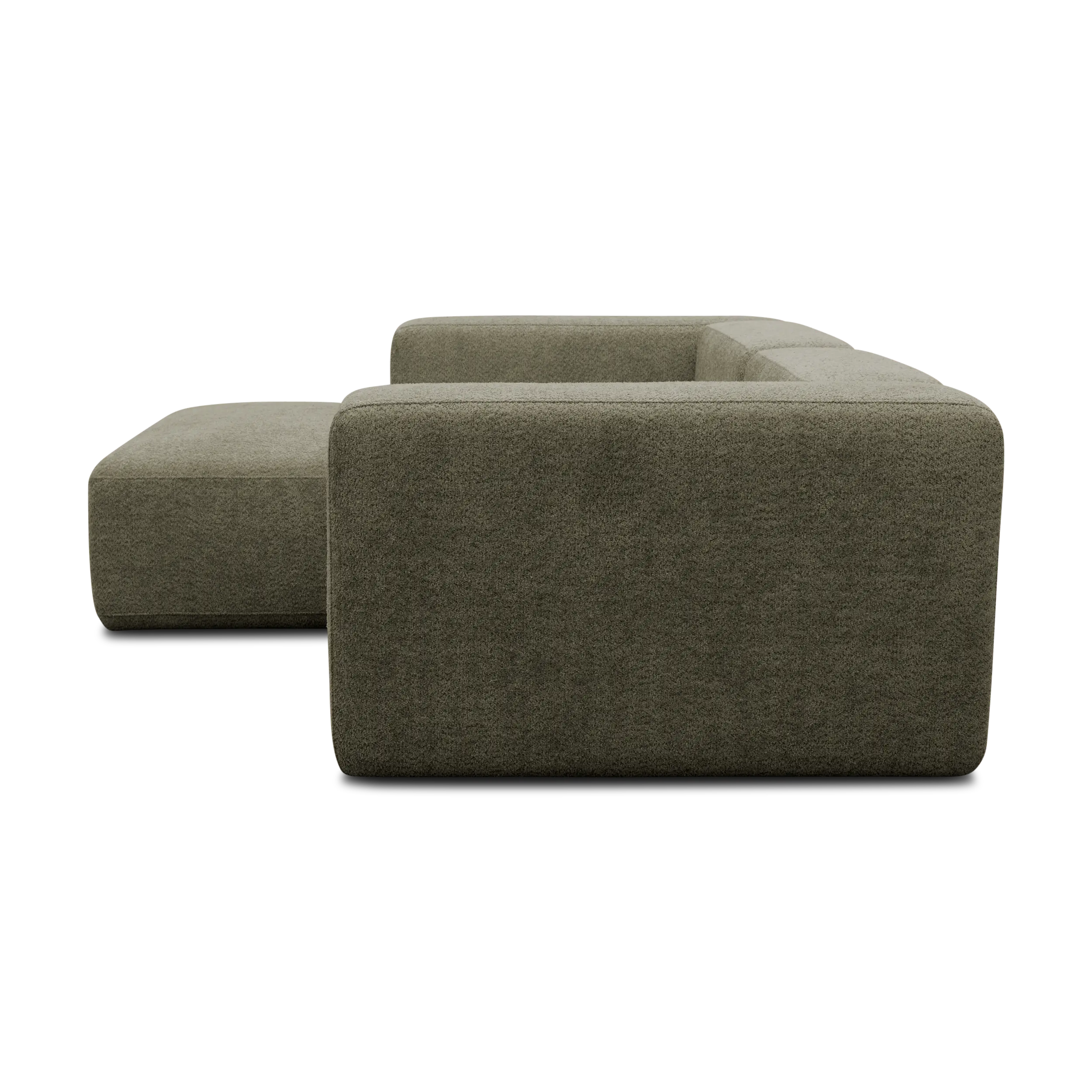 Ecksofa klein, Longchair links, Grün
