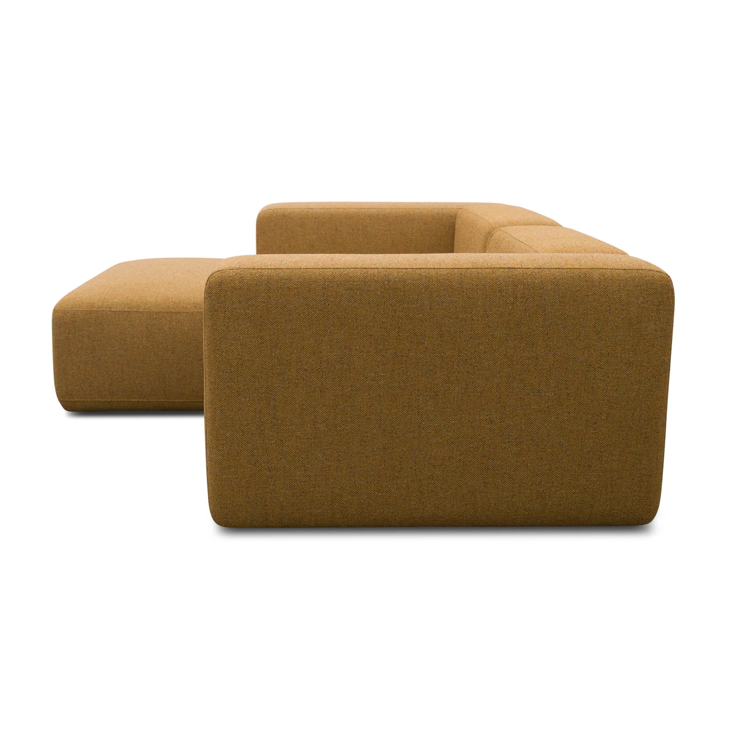 Modulsofa Vario, Ecksofa klein, Longchair links, Curry-Meliert
