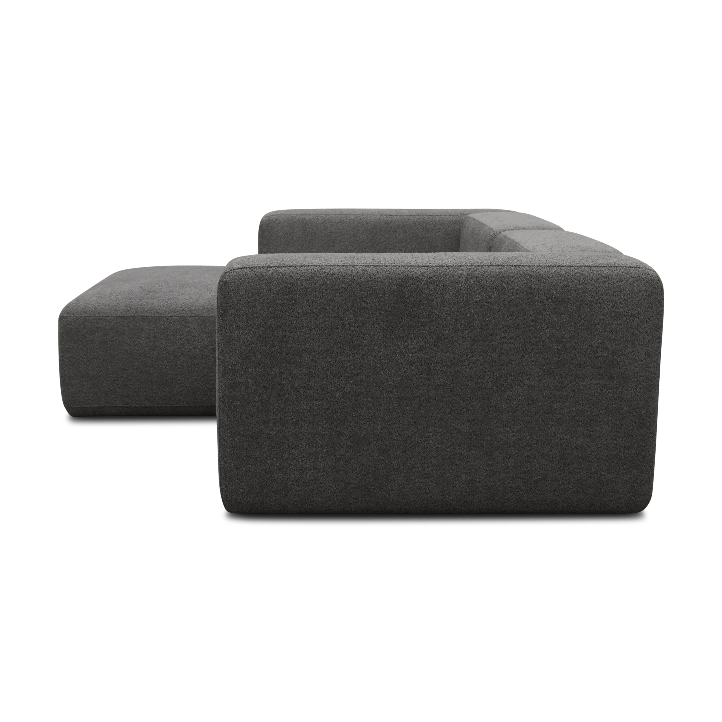 Ecksofa klein, Longchair links, Graphite