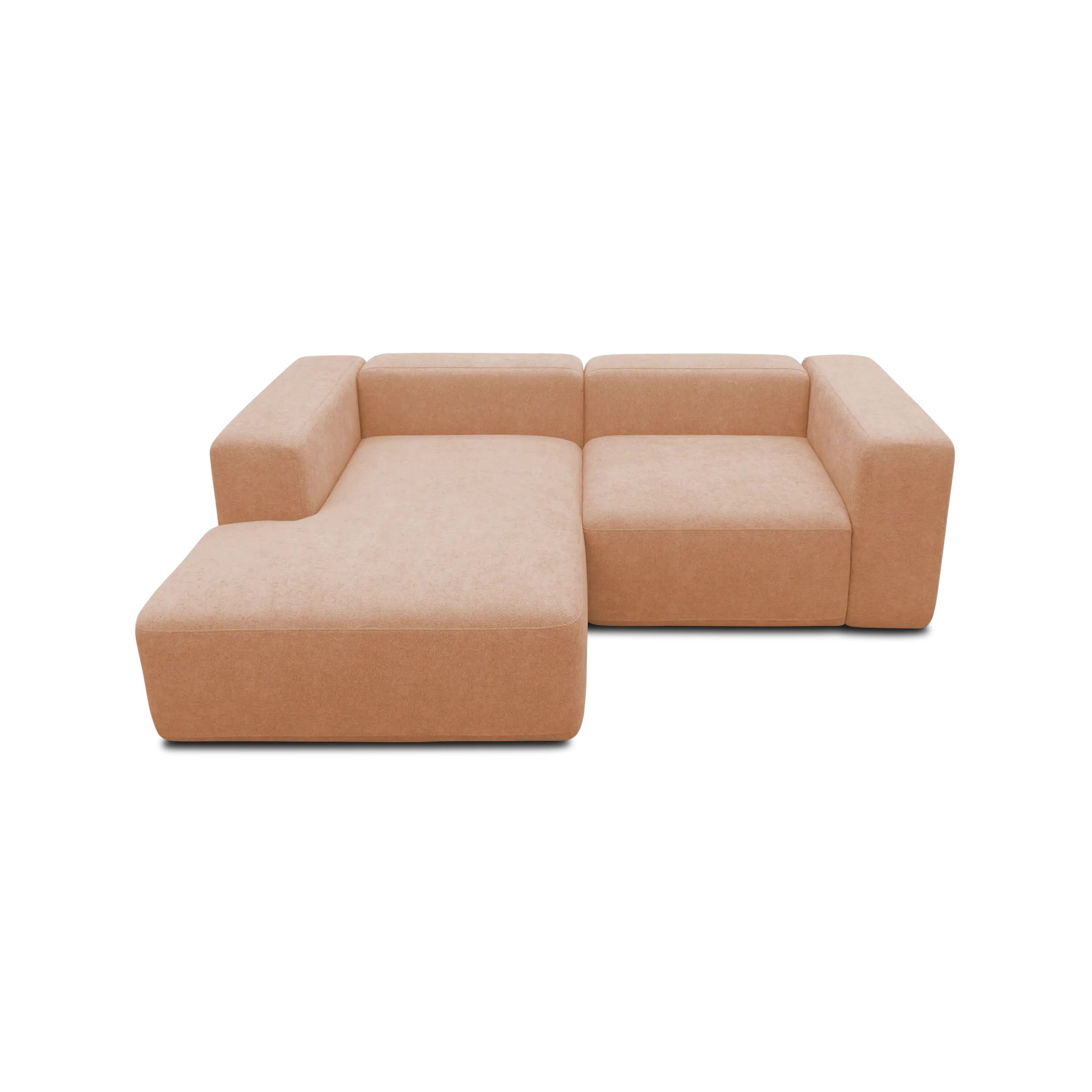 Ecksofa klein, Longchair links, Lachs