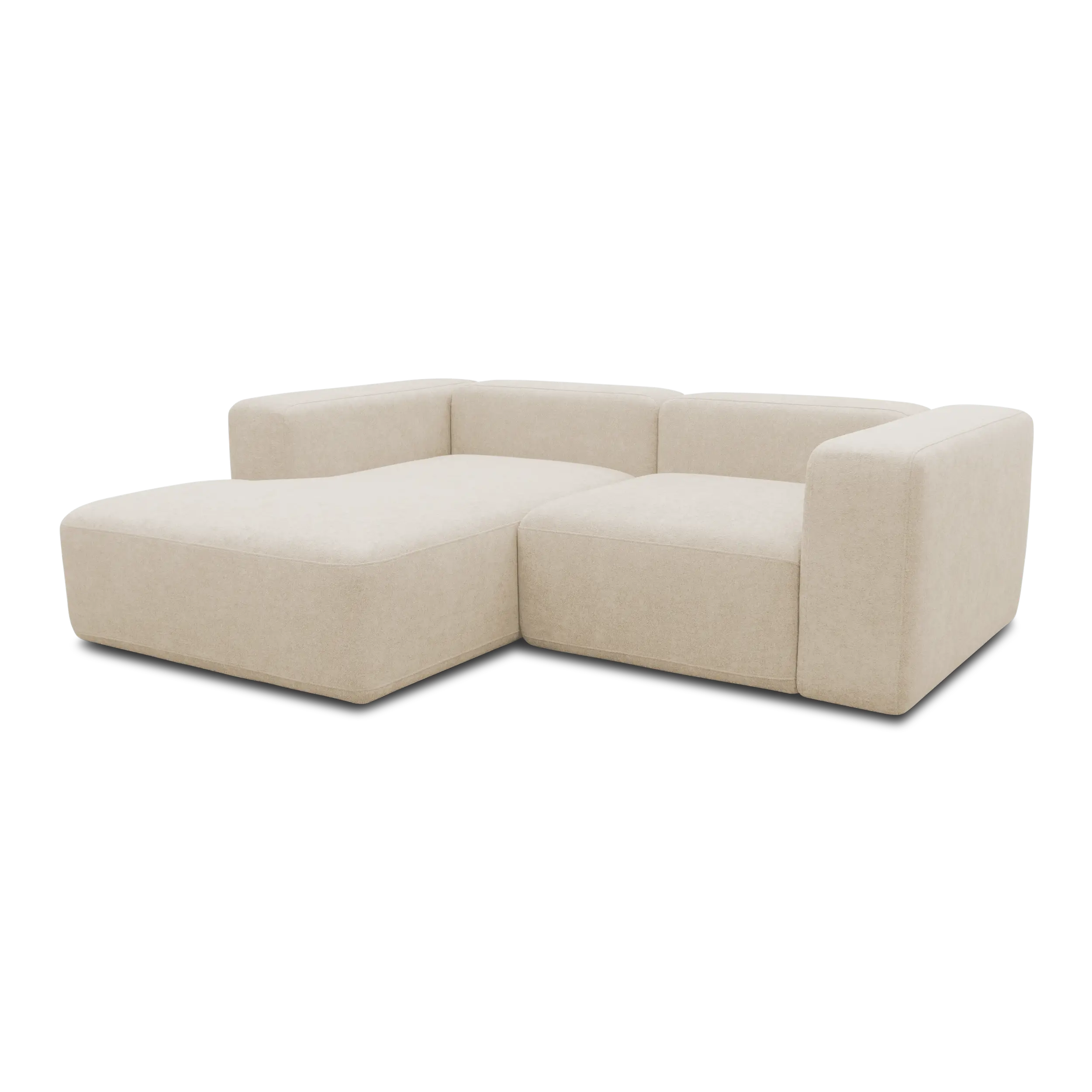 Ecksofa klein, Longchair links, Beige