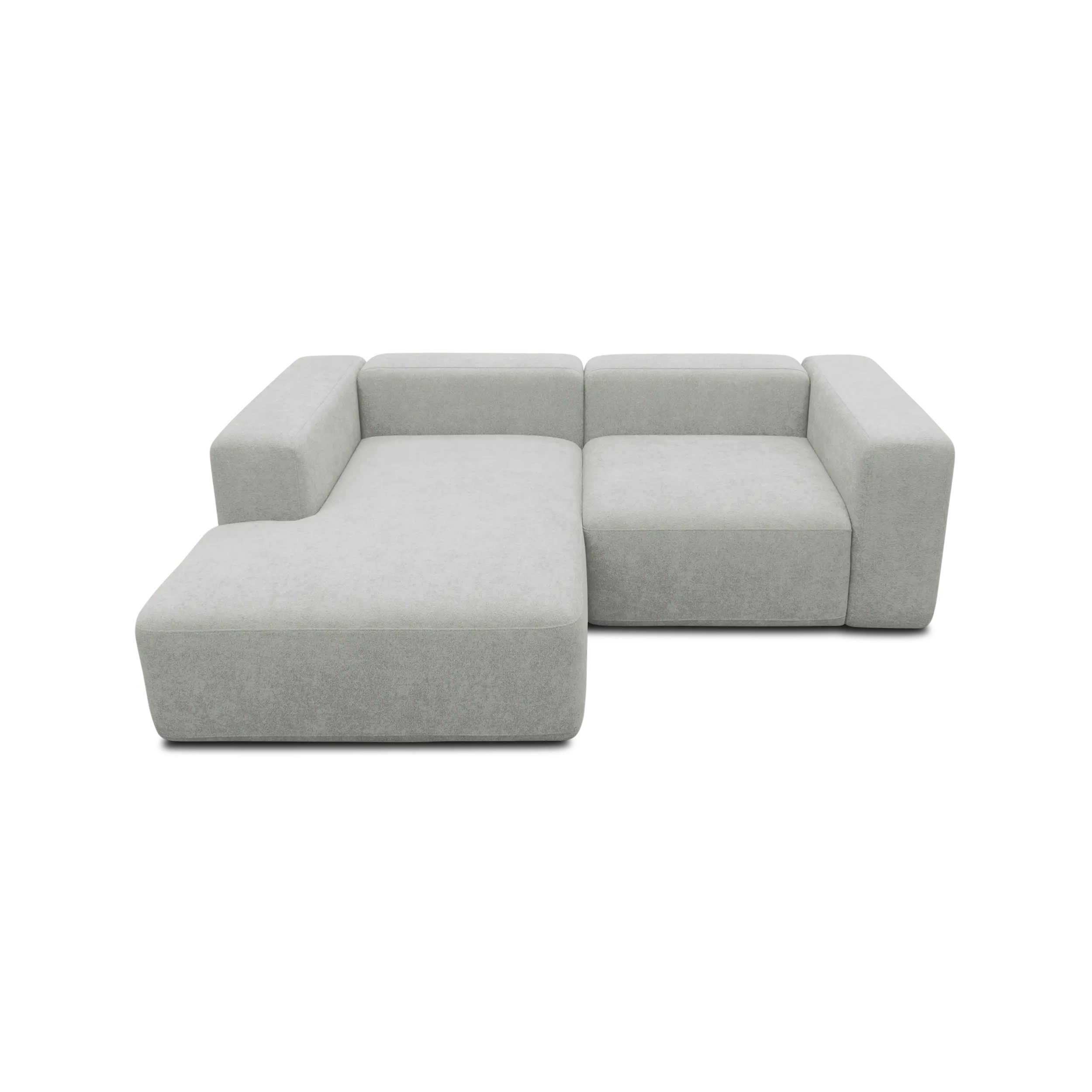 Ecksofa klein, Longchair links, Platin