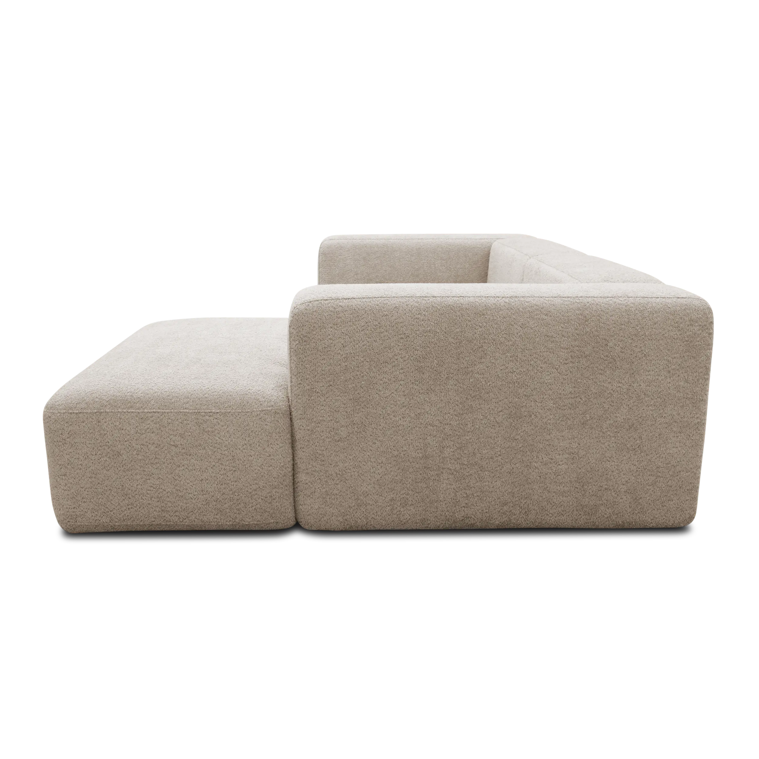 Ecksofa klein, Longchair rechts, Beige