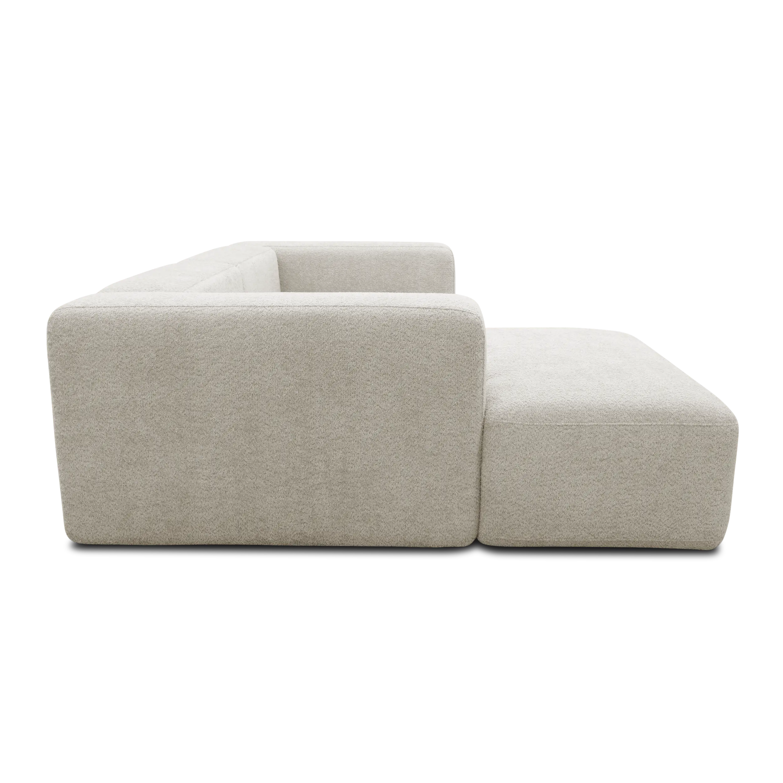Ecksofa klein, Longchair links, Creme