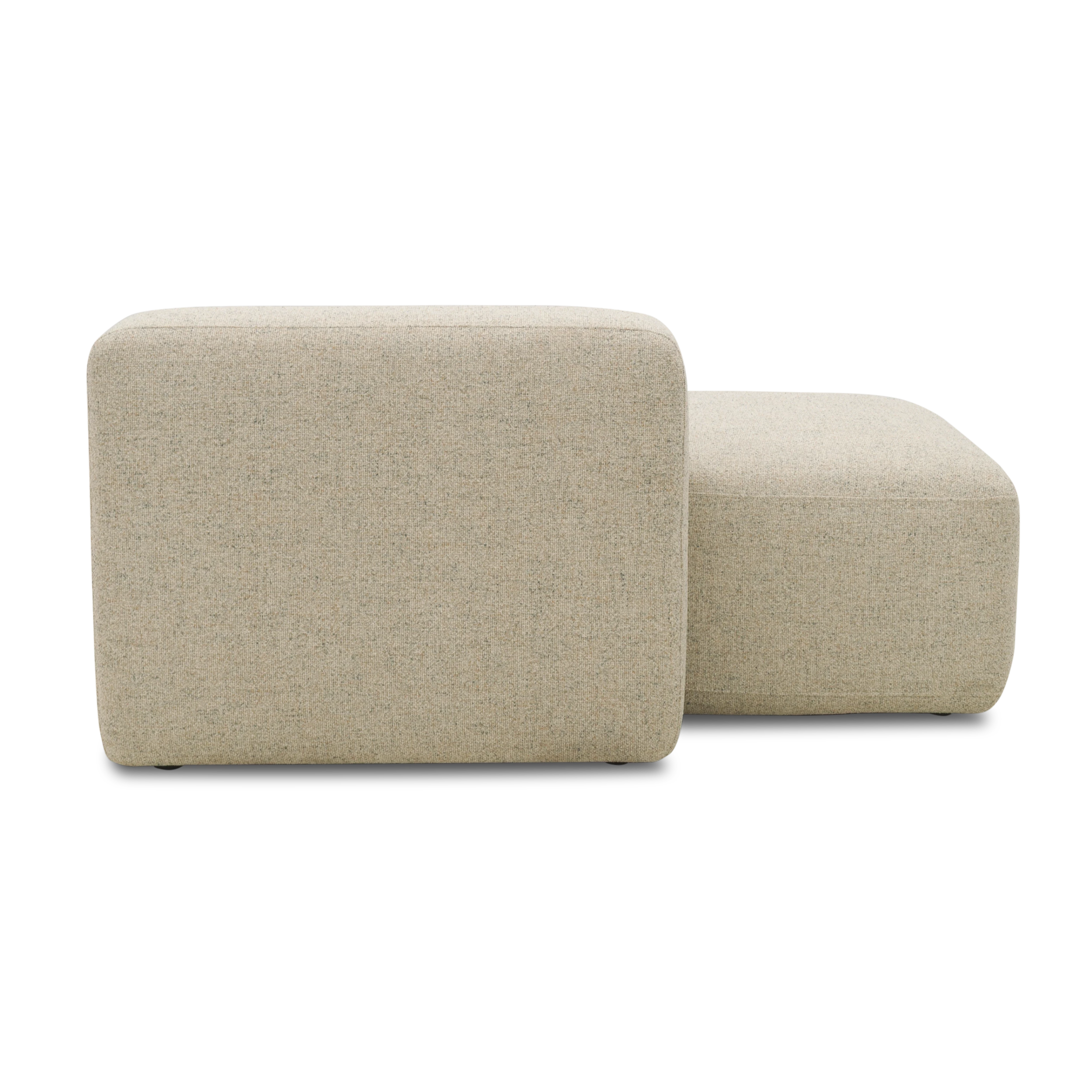 Ottomane-Modul links, Beige-Petrol
