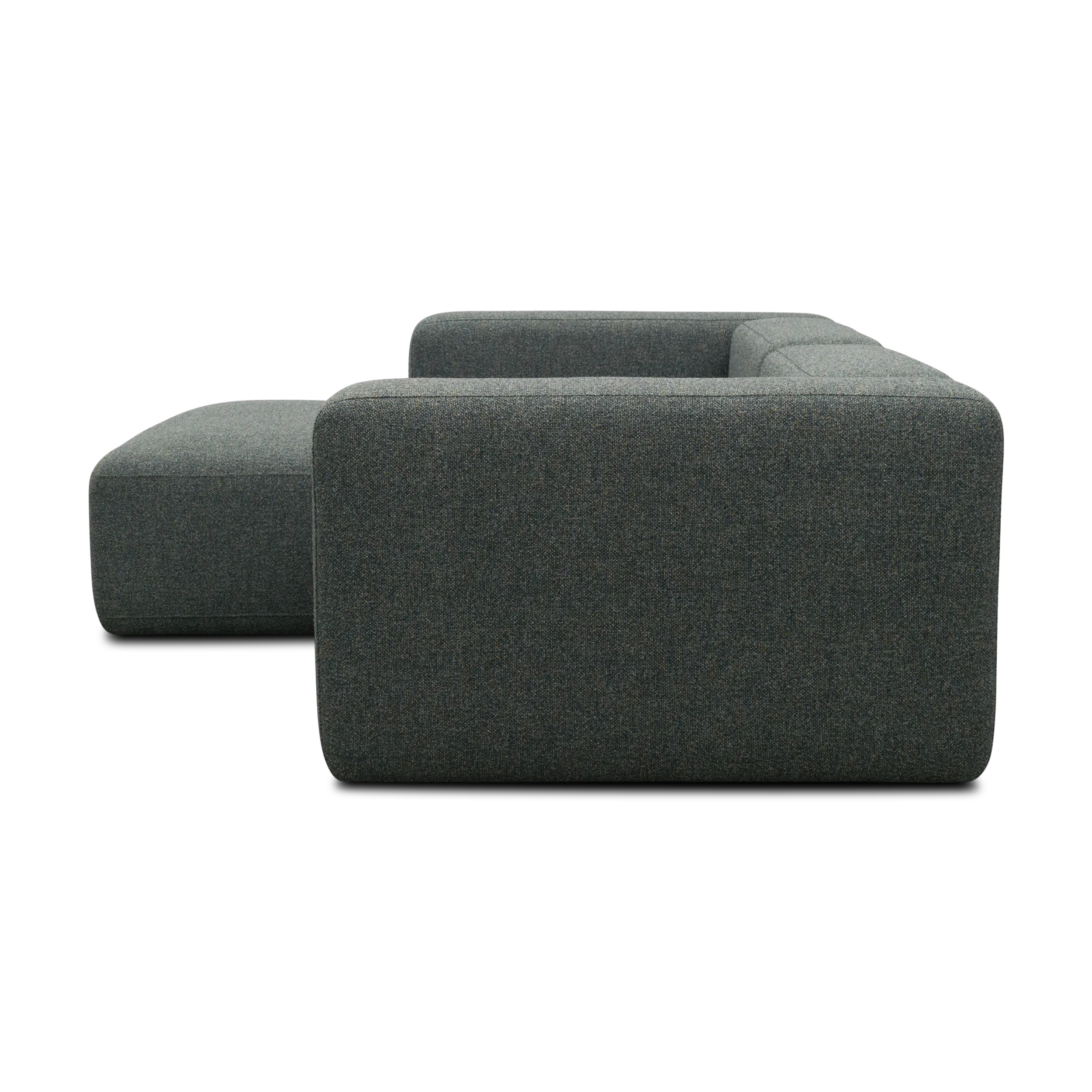 Modulsofa Vario, Ecksofa klein, Longchair links, Blaugrau