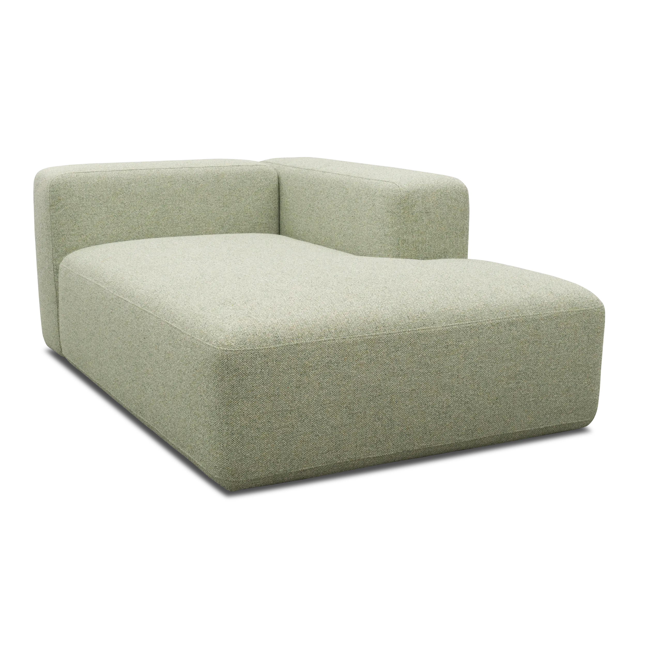 Longchair-Modul rechts, Creme-Grün