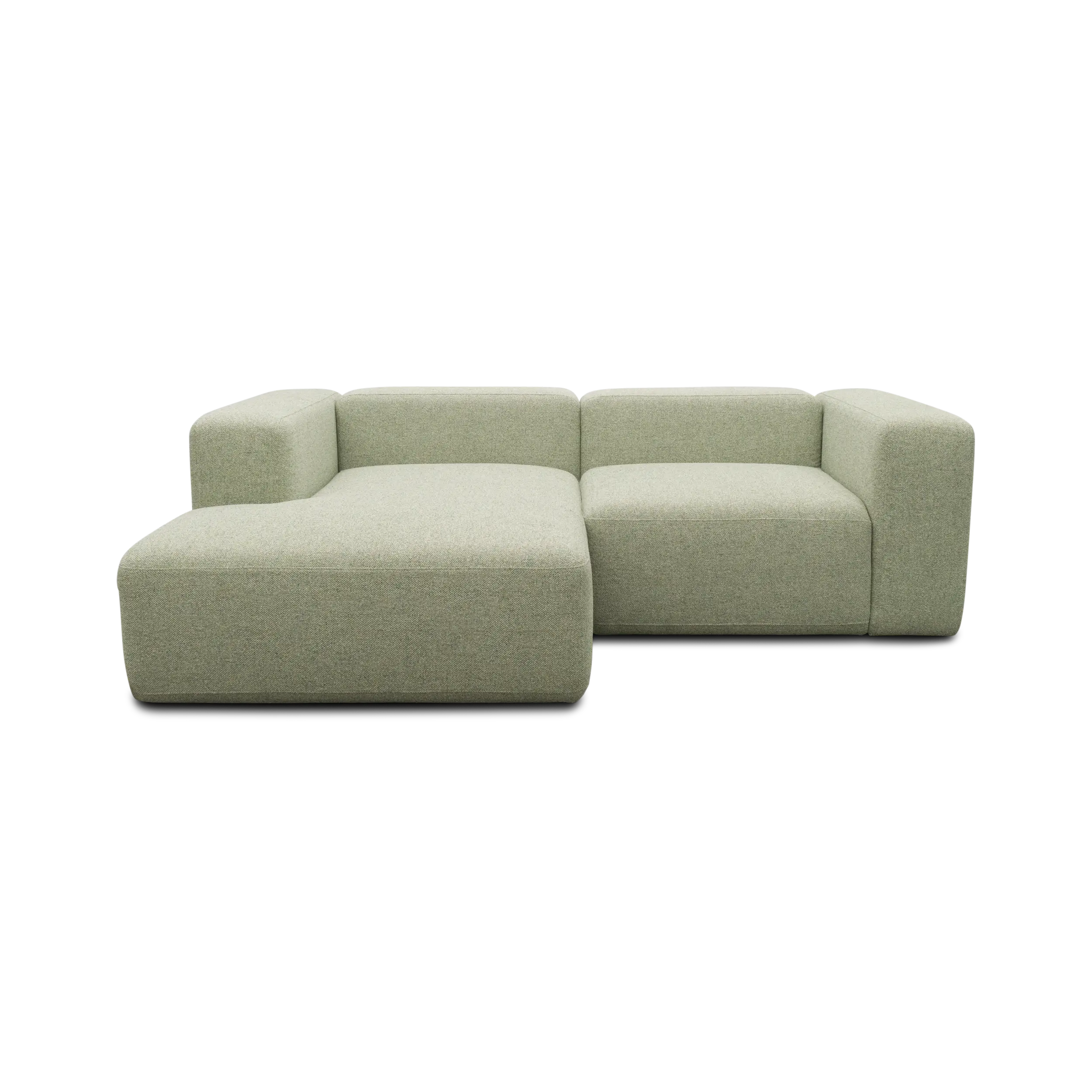 Modulsofa Vario, Ecksofa klein, Longchair links, Creme-Grün