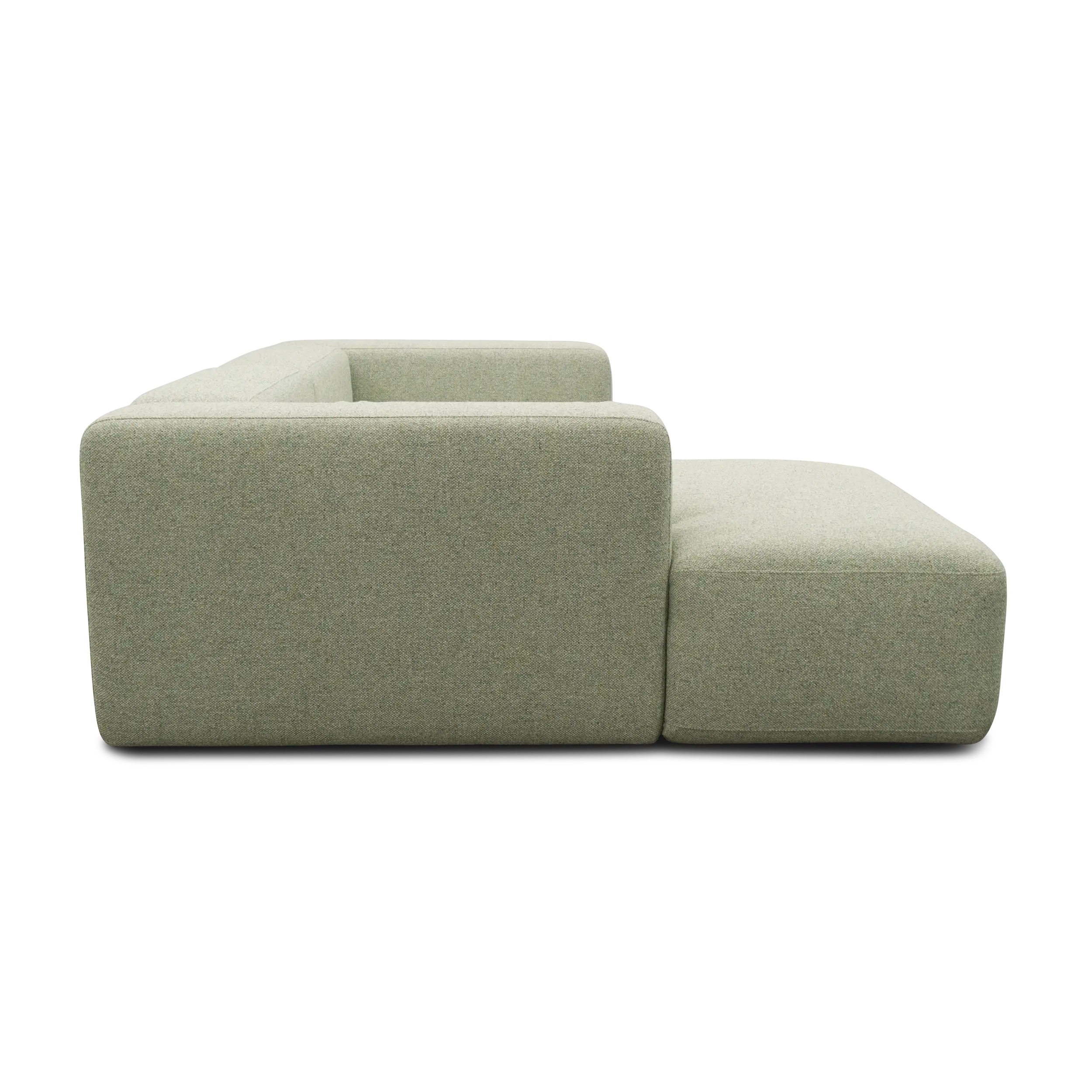 Modulsofa Vario, Ecksofa klein, Longchair links, Creme-Grün