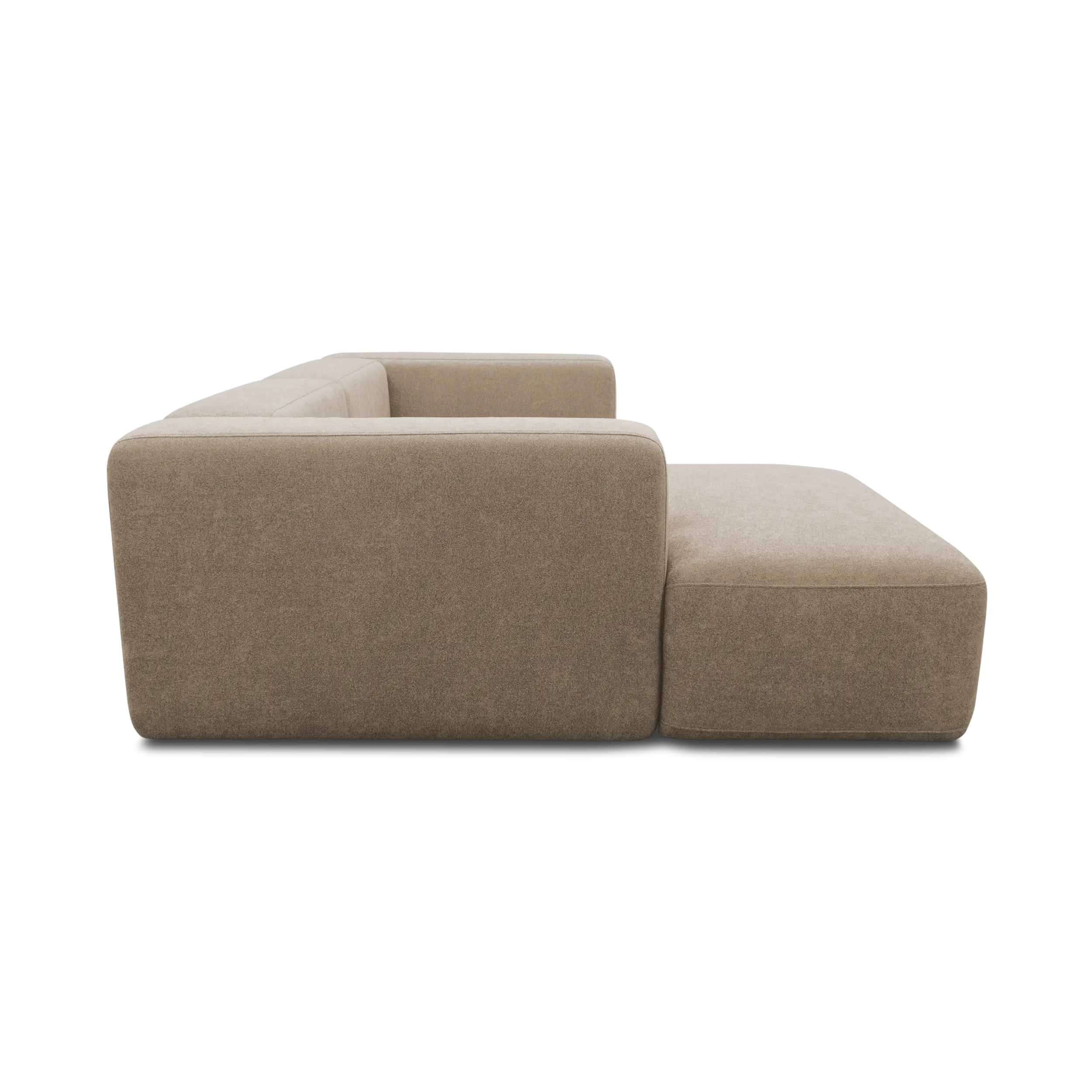 Ecksofa klein, Longchair links, Taupe