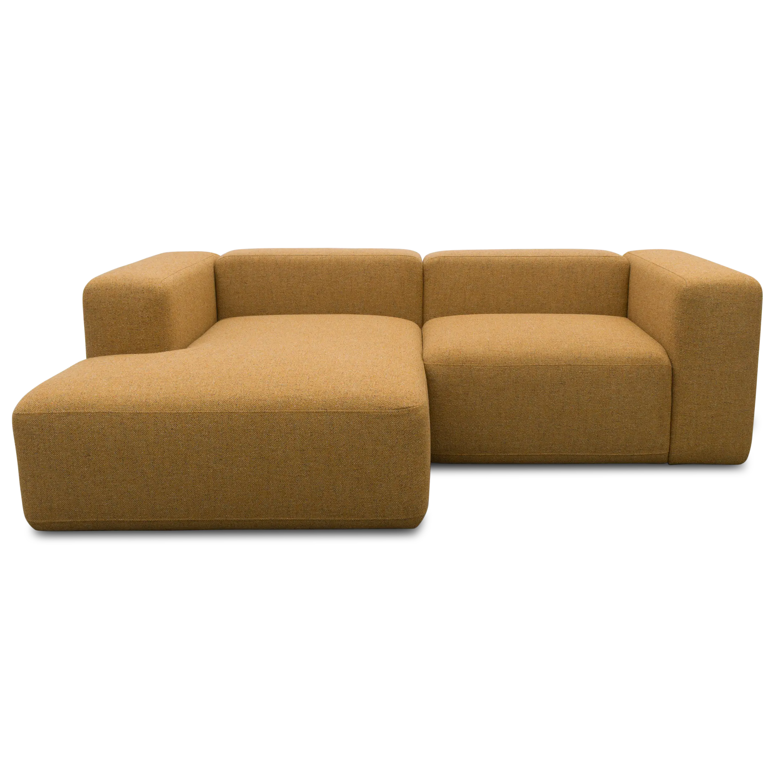 Modulsofa Vario, Ecksofa klein, Longchair links, Curry-Meliert
