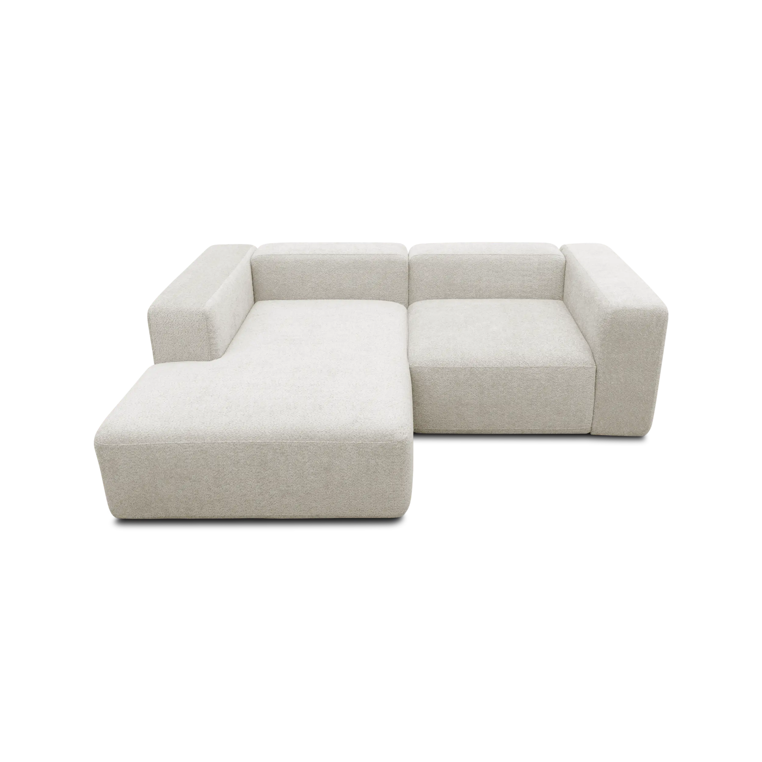 Ecksofa klein, Longchair links, Creme