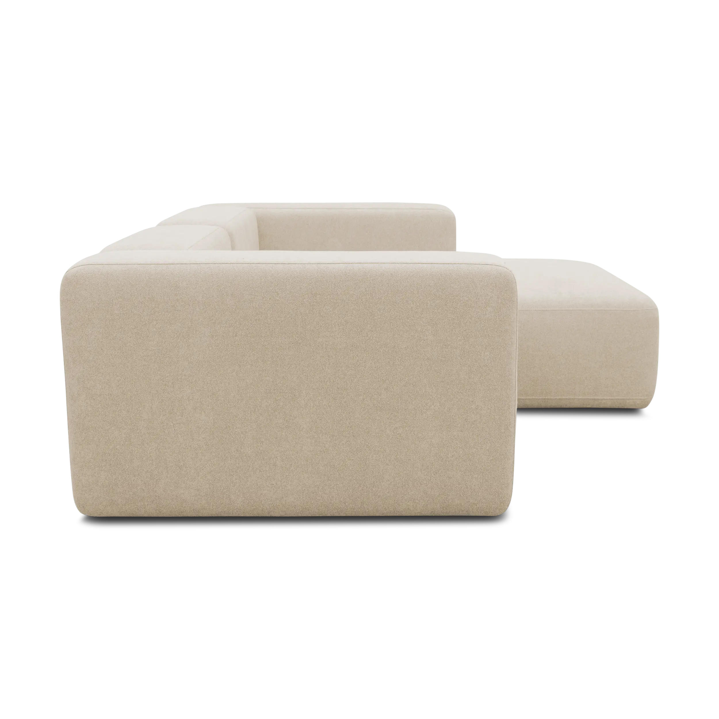 Ecksofa klein, Longchair rechts, Beige