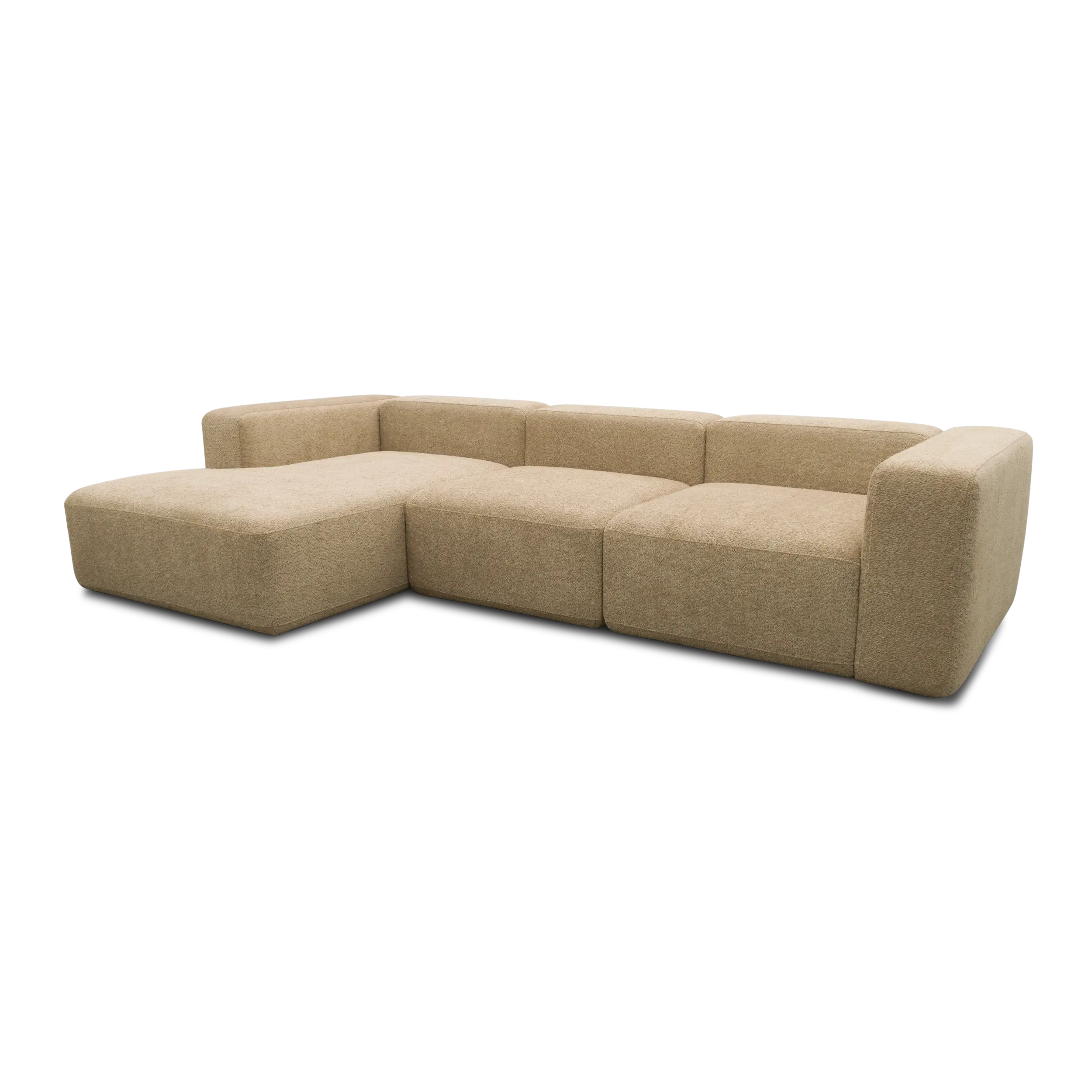 Ecksofa, Longchair links, Taupe