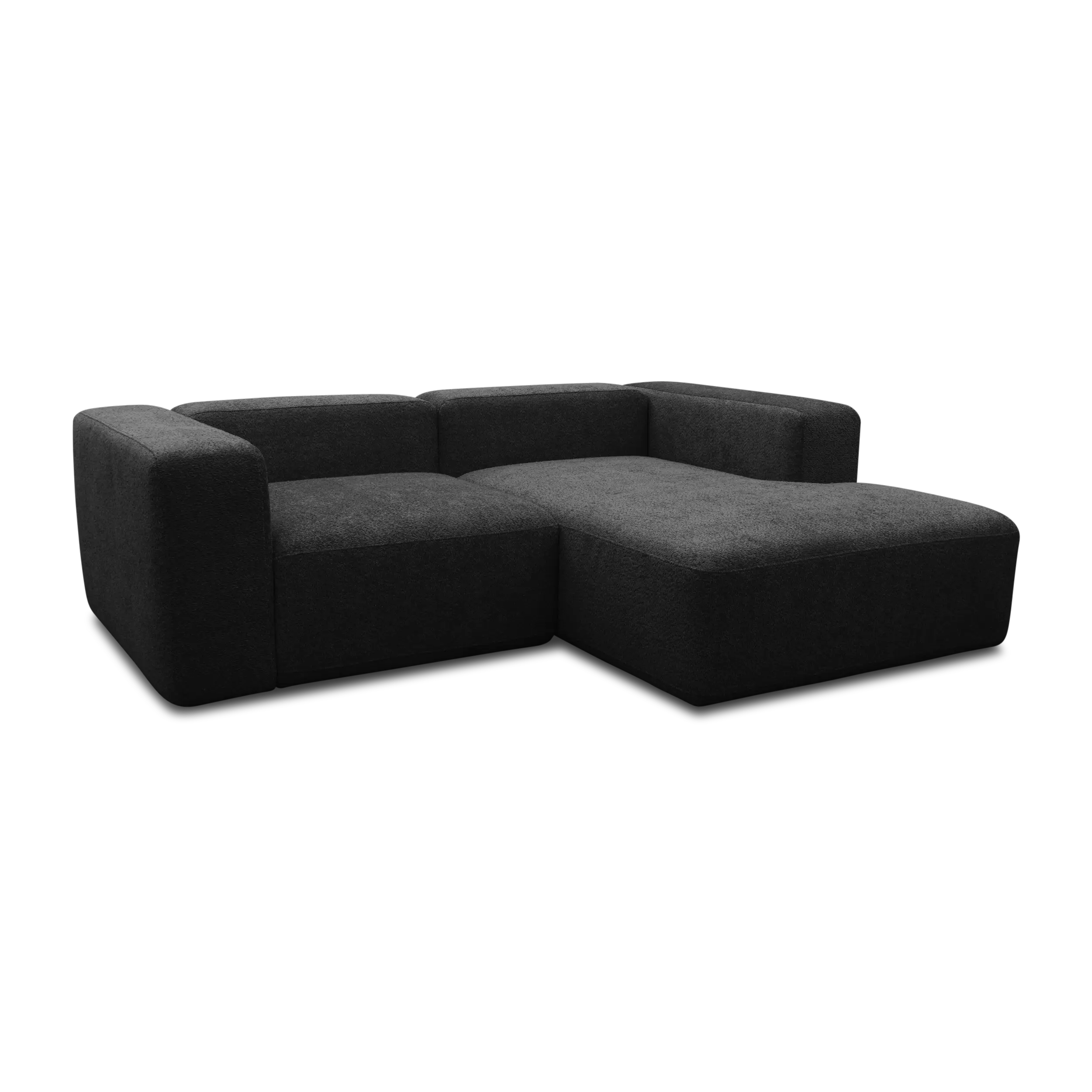 Ecksofa klein, Longchair rechts, Black
