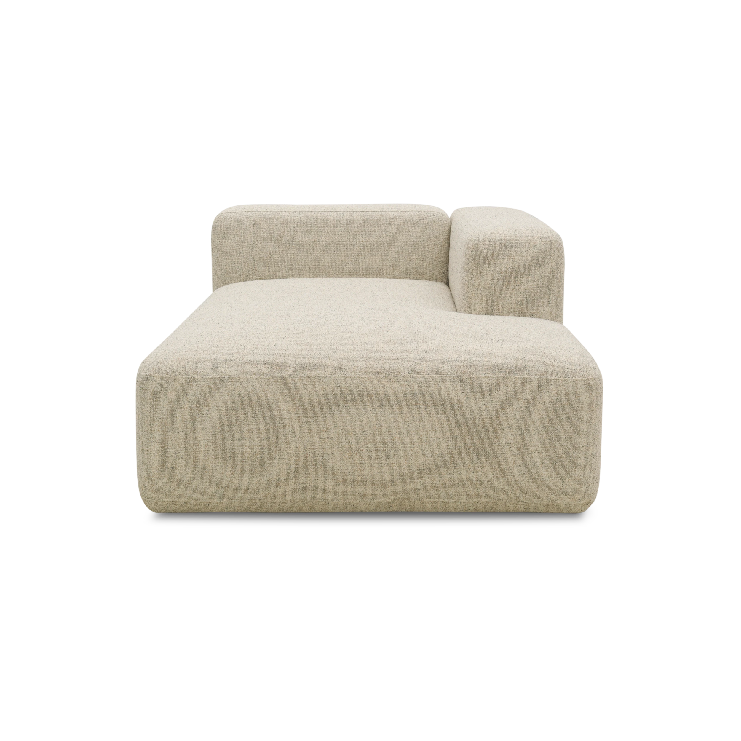 Longchair-Modul rechts, Beige-Petrol