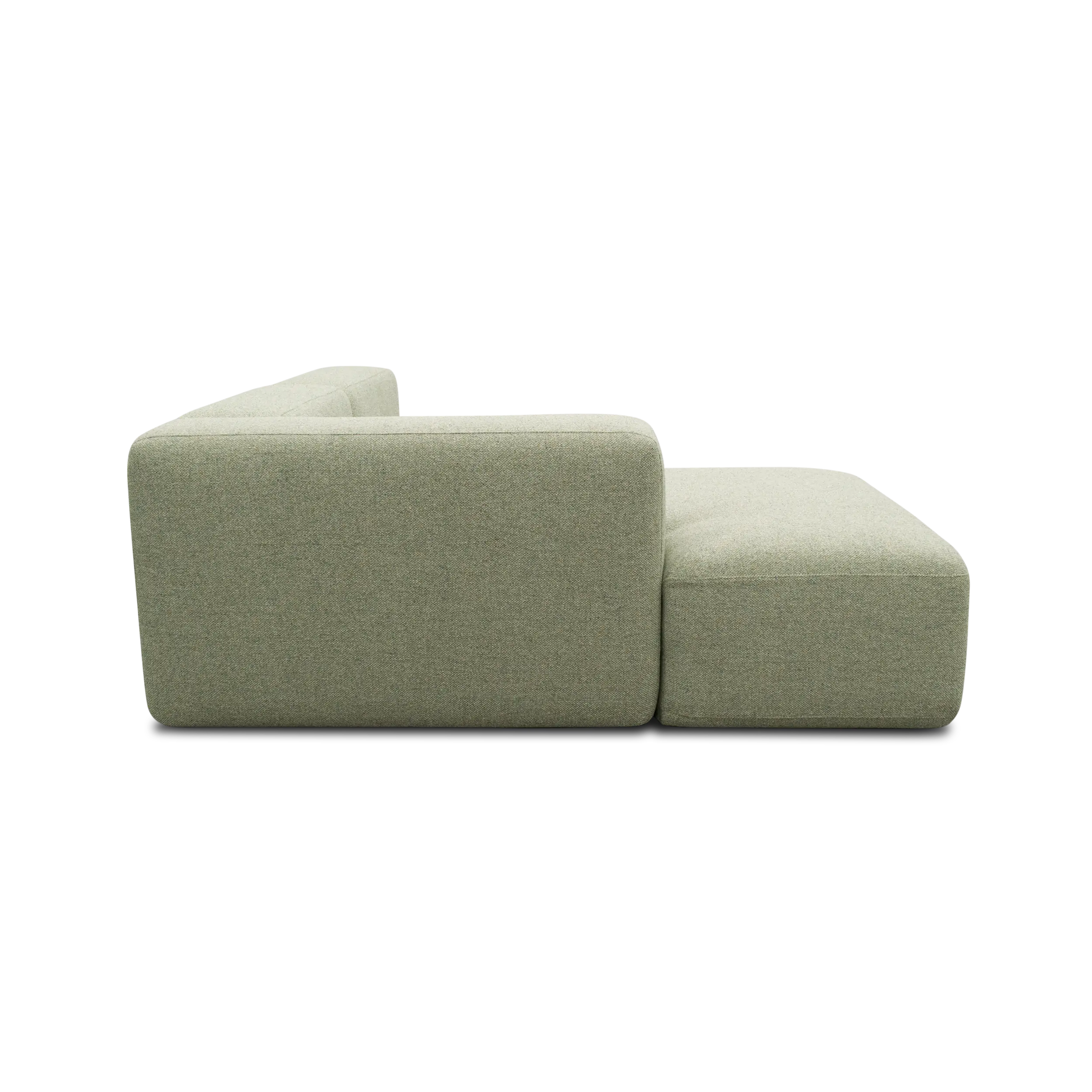 Ecksofa klein, offen, Creme-Grün