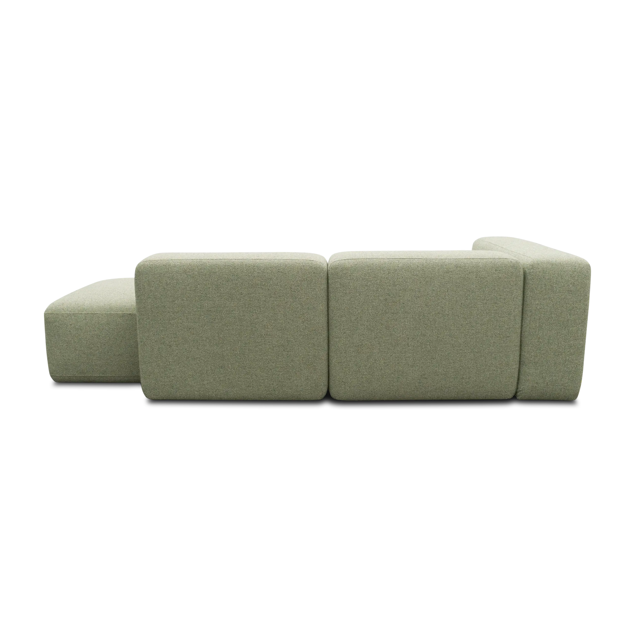 Ecksofa klein, offen, Creme-Grün