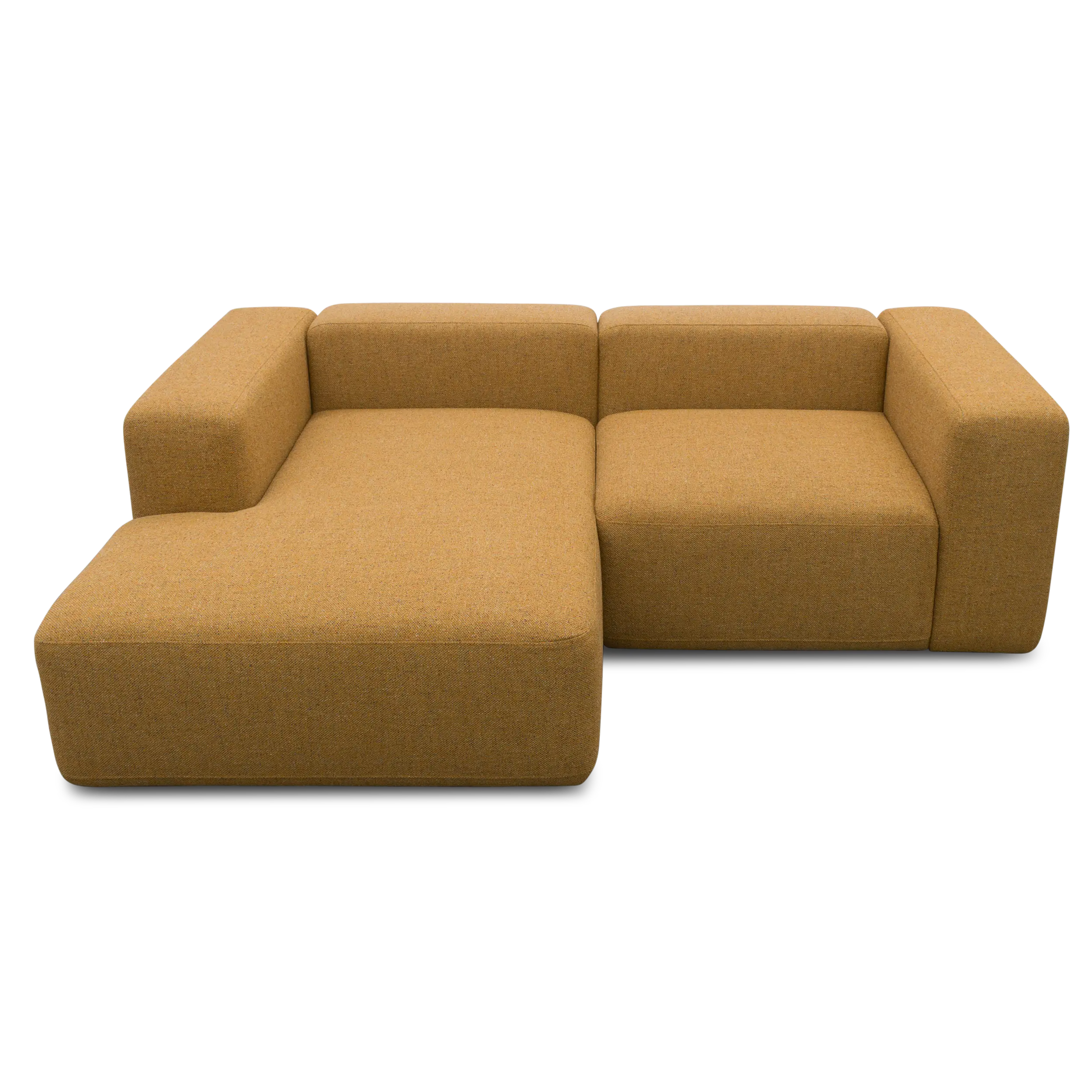 Modulsofa Vario, Ecksofa klein, Longchair links, Curry-Meliert