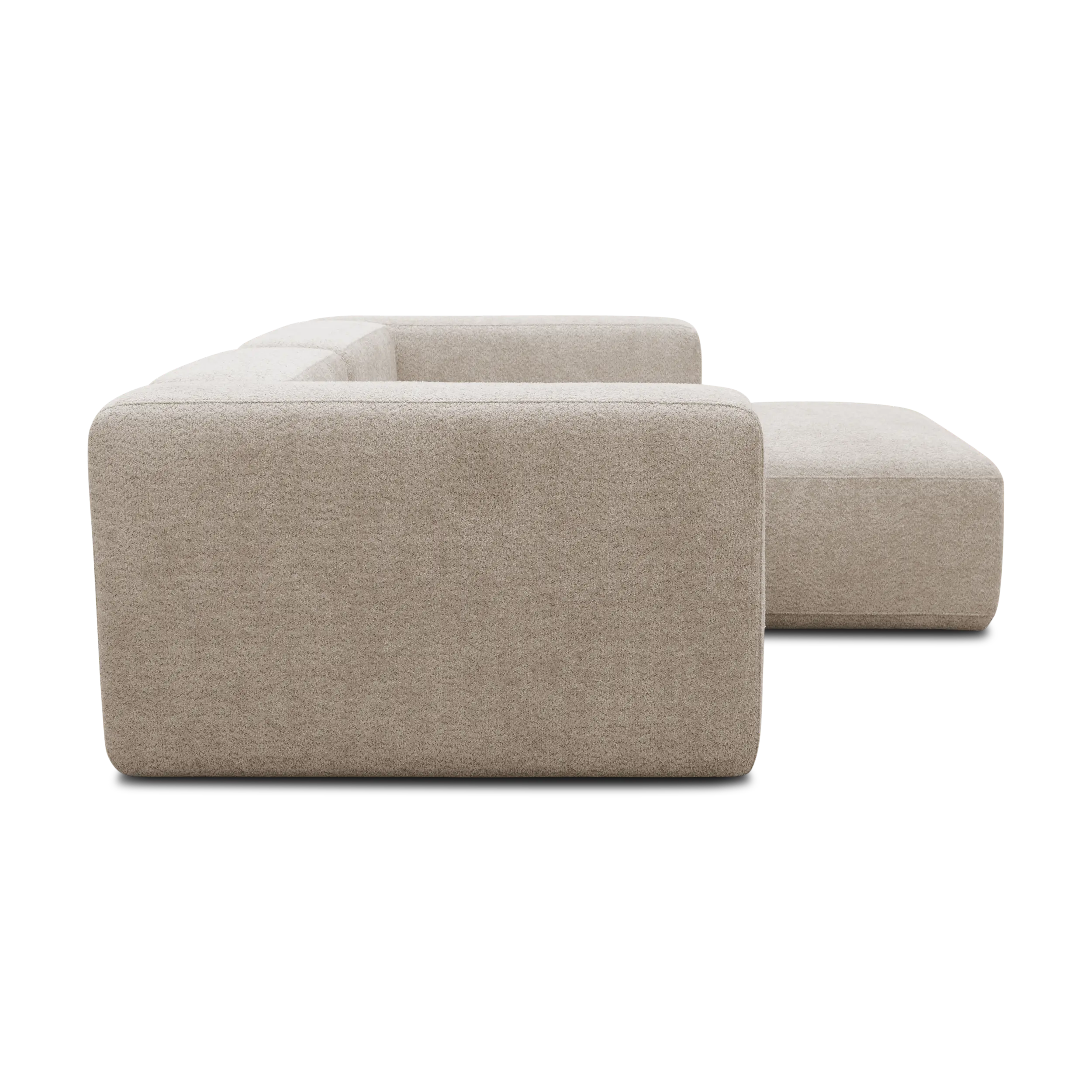 Ecksofa klein, Longchair rechts, Beige