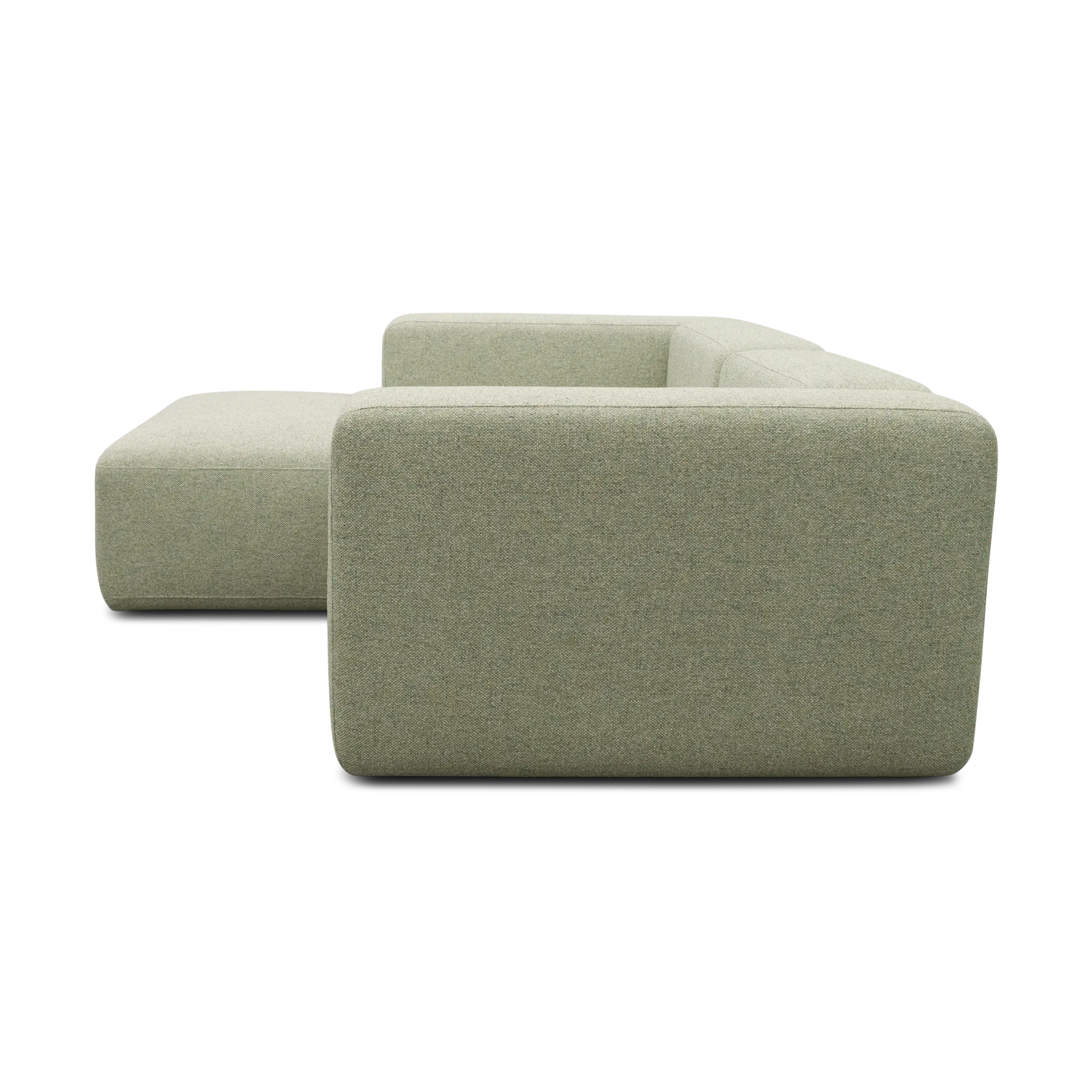 Modulsofa Vario, Ecksofa klein, Longchair links, Creme-Grün