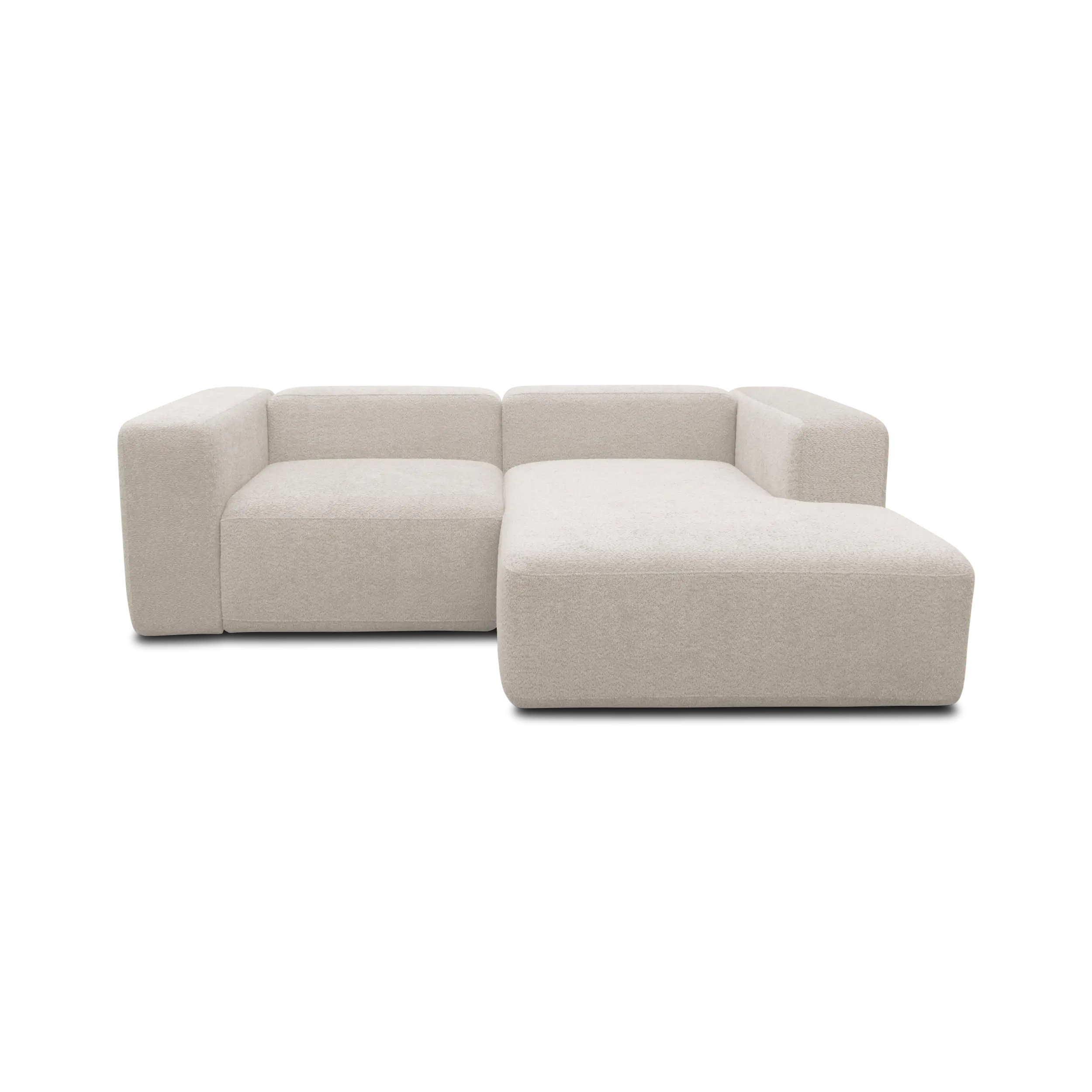 Ecksofa klein, Longchair rechts, Beige