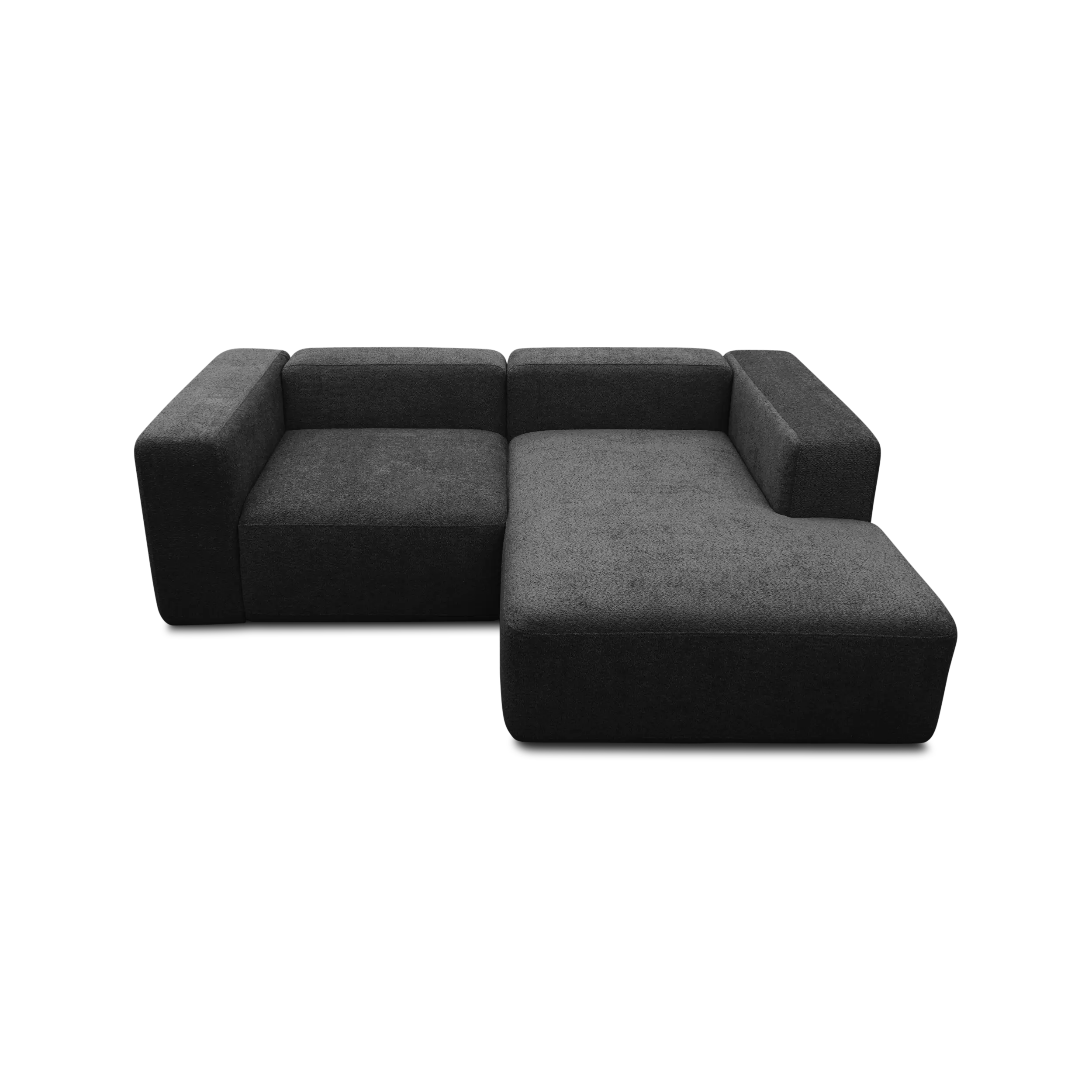 Ecksofa klein, Longchair rechts, Black