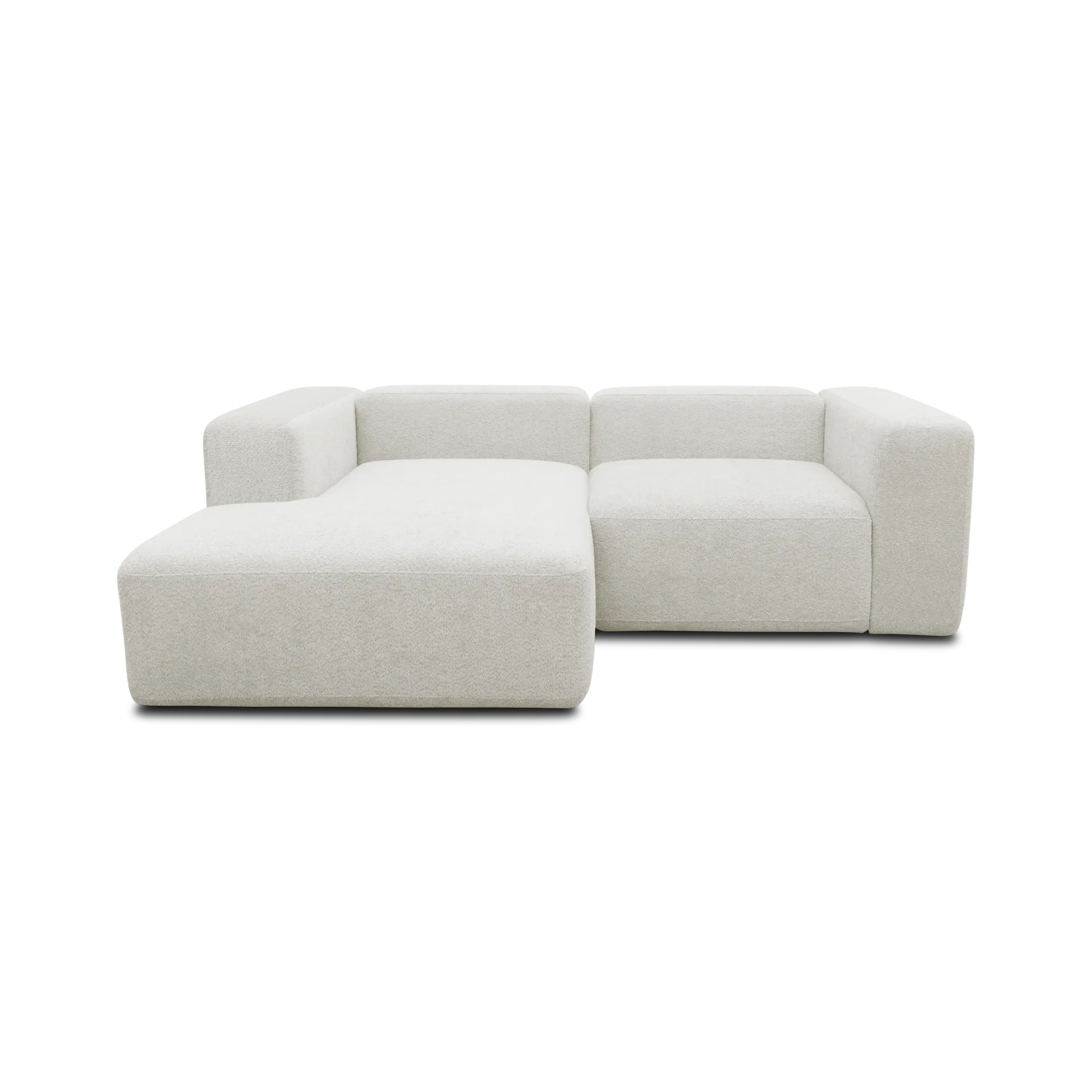 Ecksofa klein, Longchair links, Ivory
