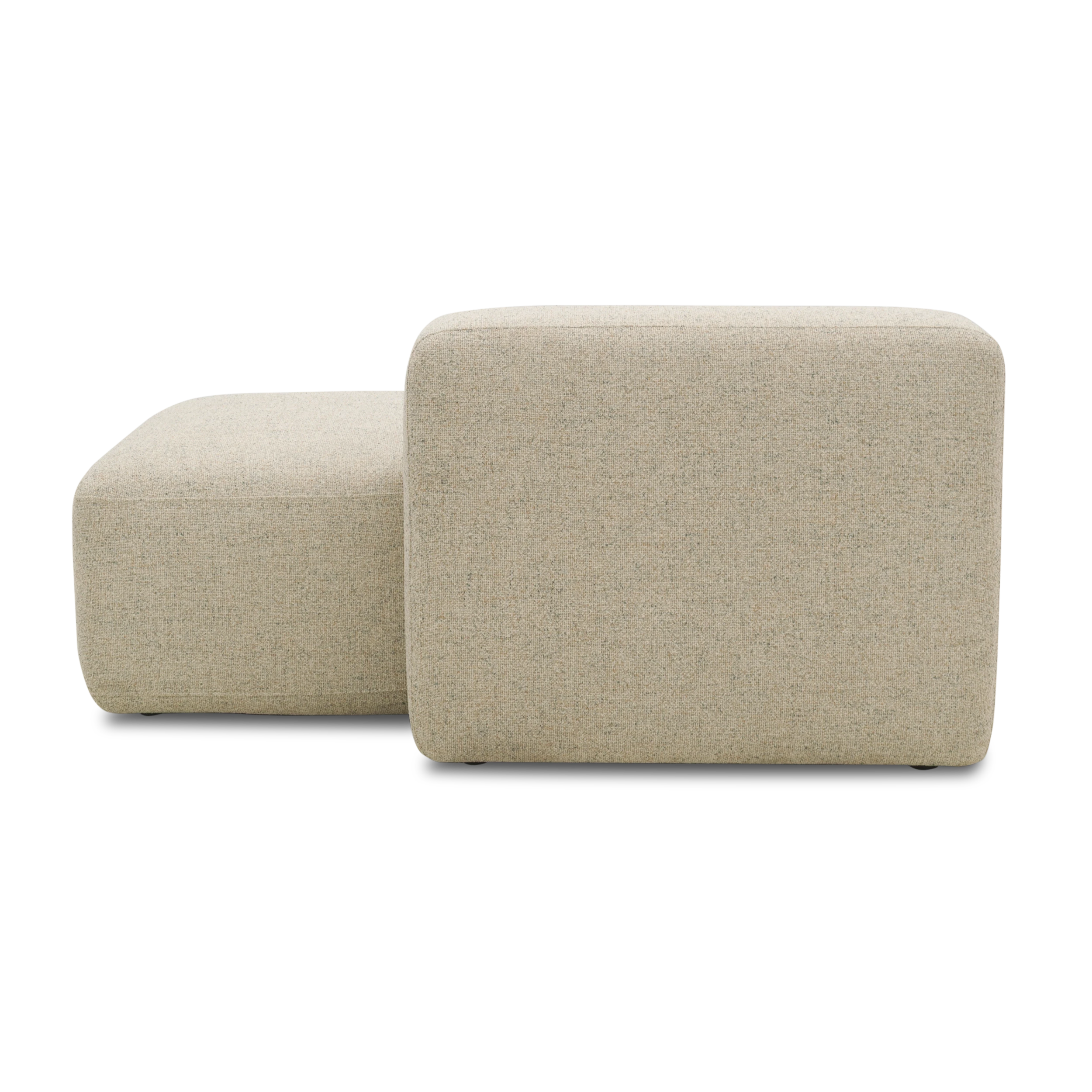 Ottomane-Modul rechts, Beige-Petrol