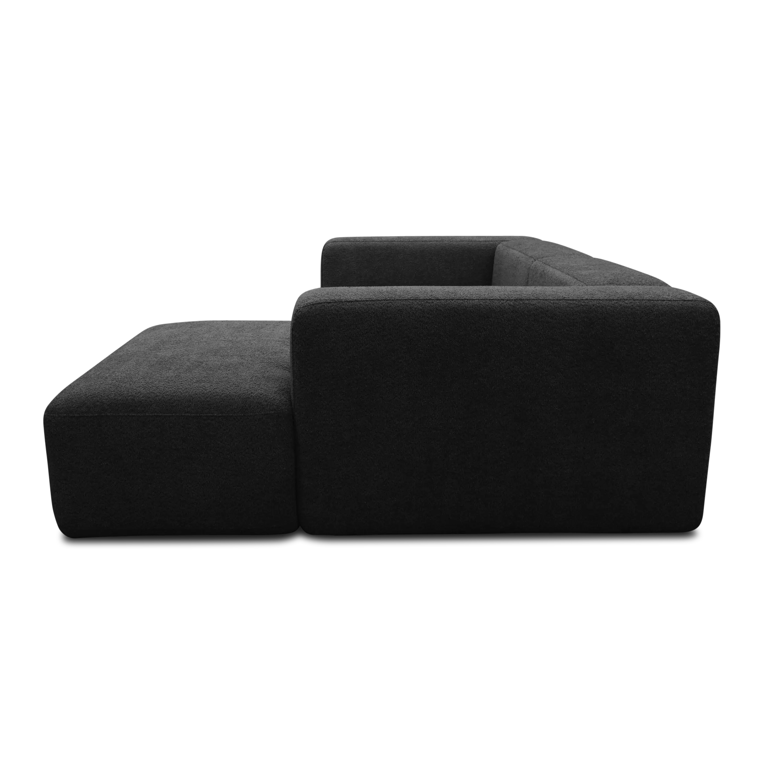Ecksofa klein, Longchair rechts, Black