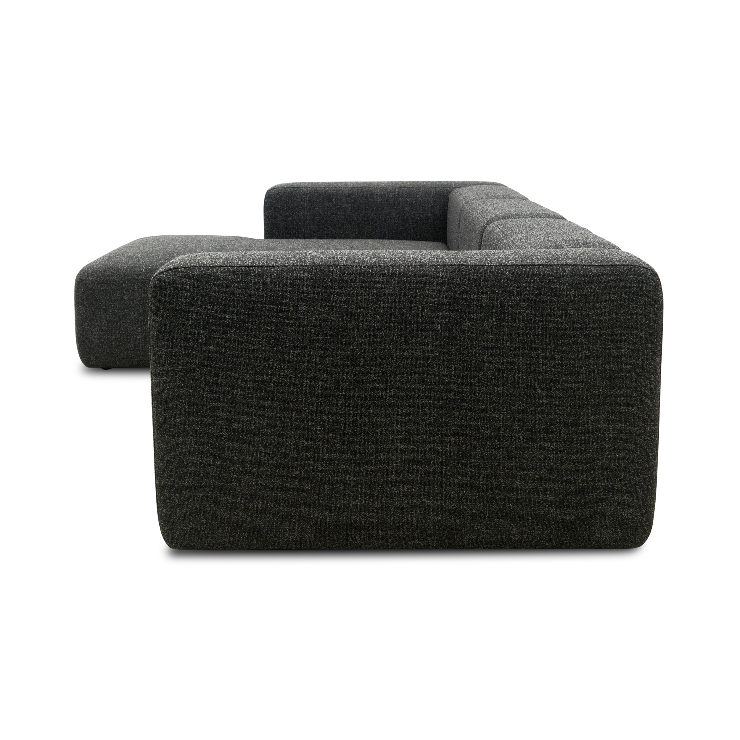 Ecksofa, Longchair links, Anthrazit