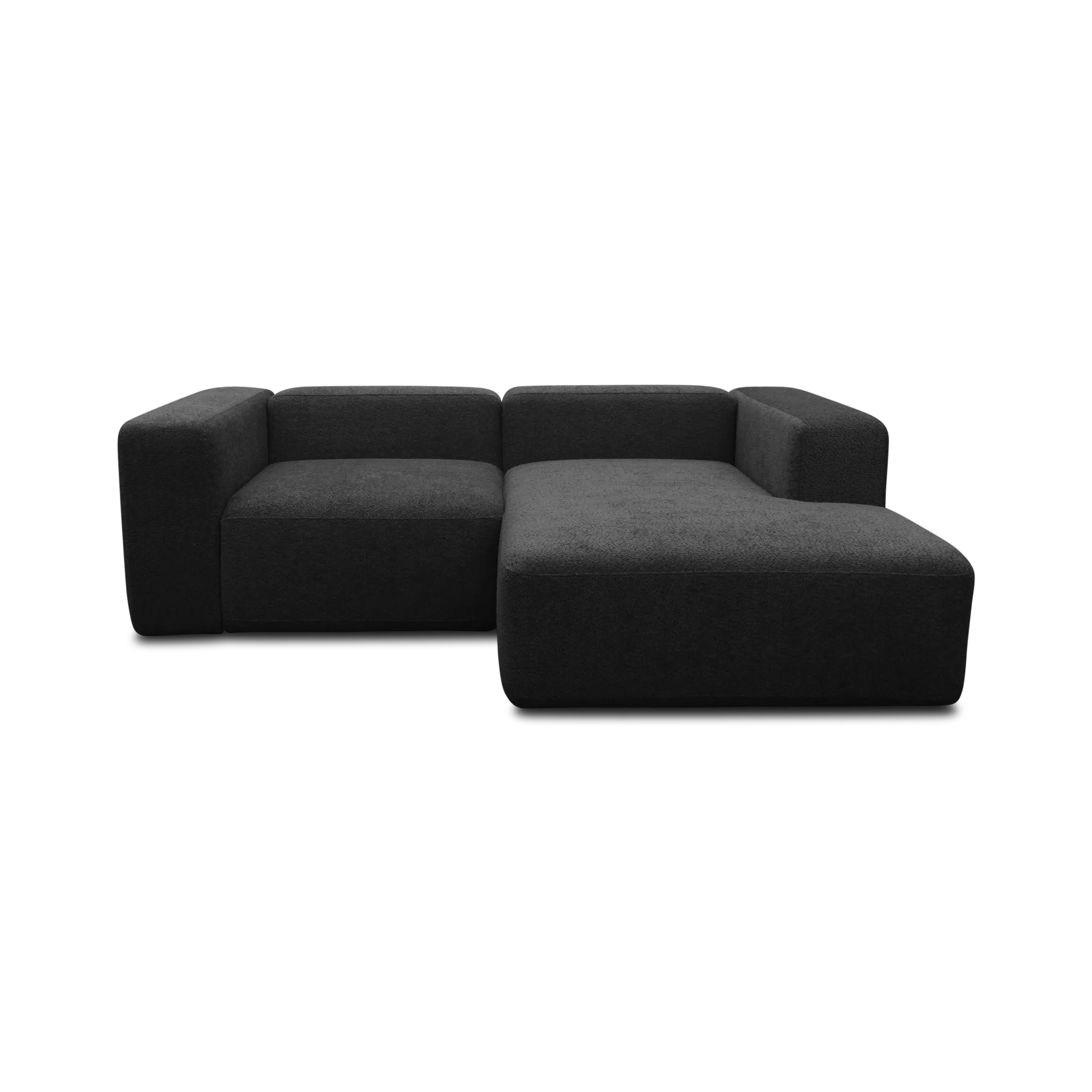 Ecksofa klein, Longchair rechts, Black