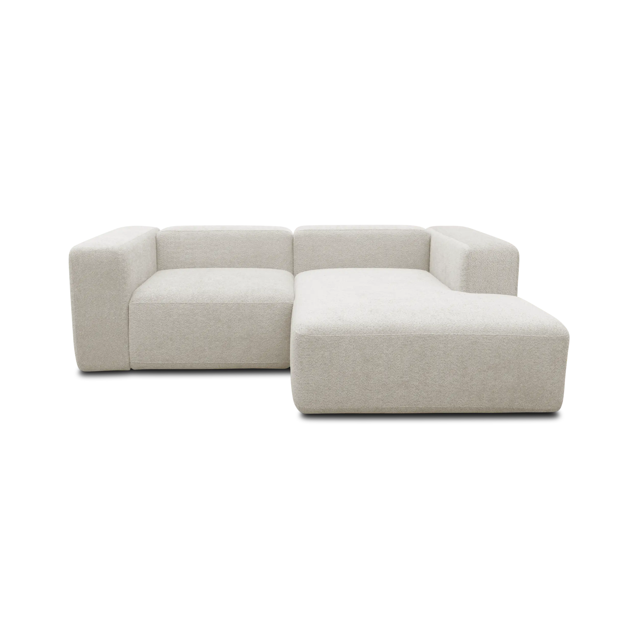 Ecksofa klein, Longchair rechts, Creme
