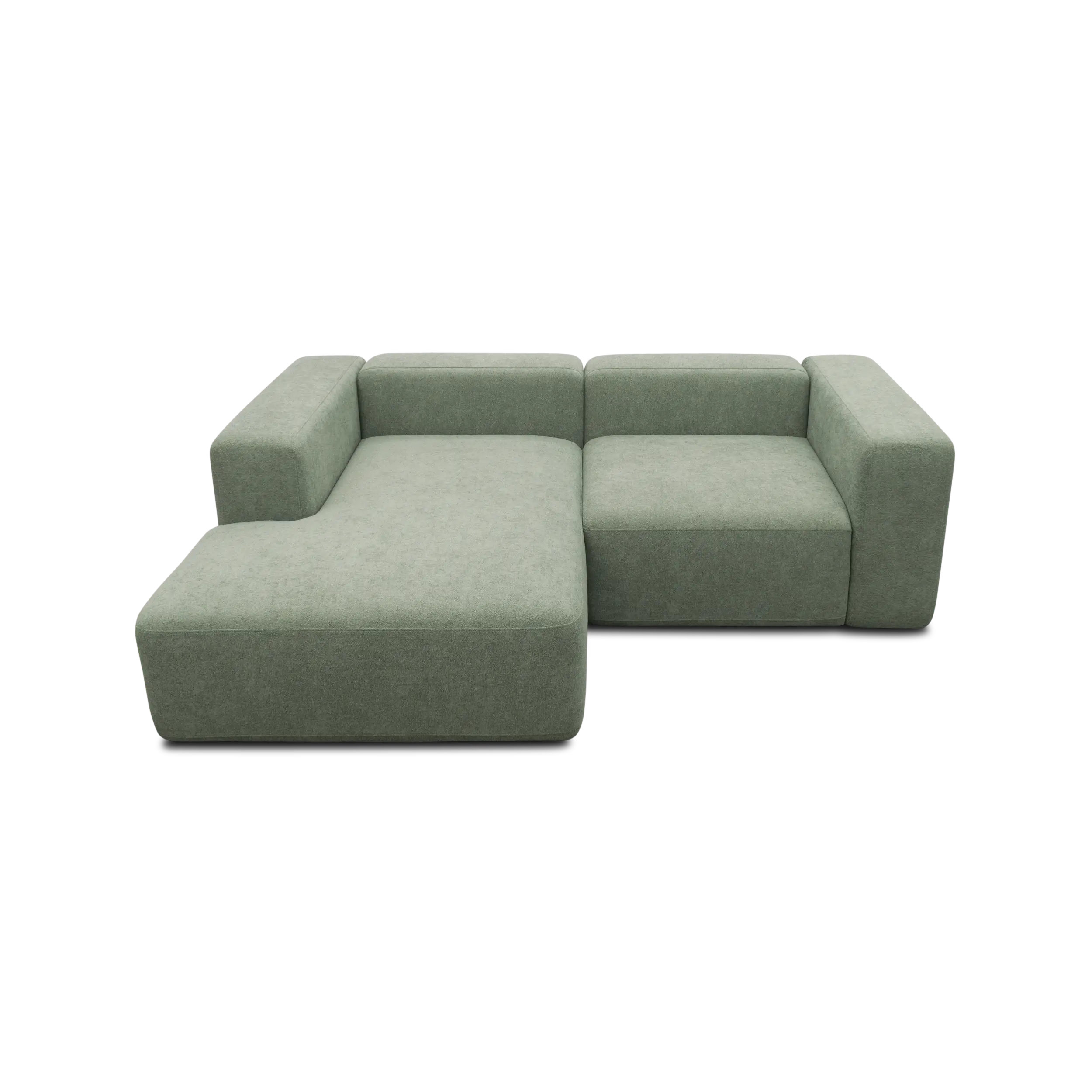 Ecksofa klein, Longchair links, Eukalyptus