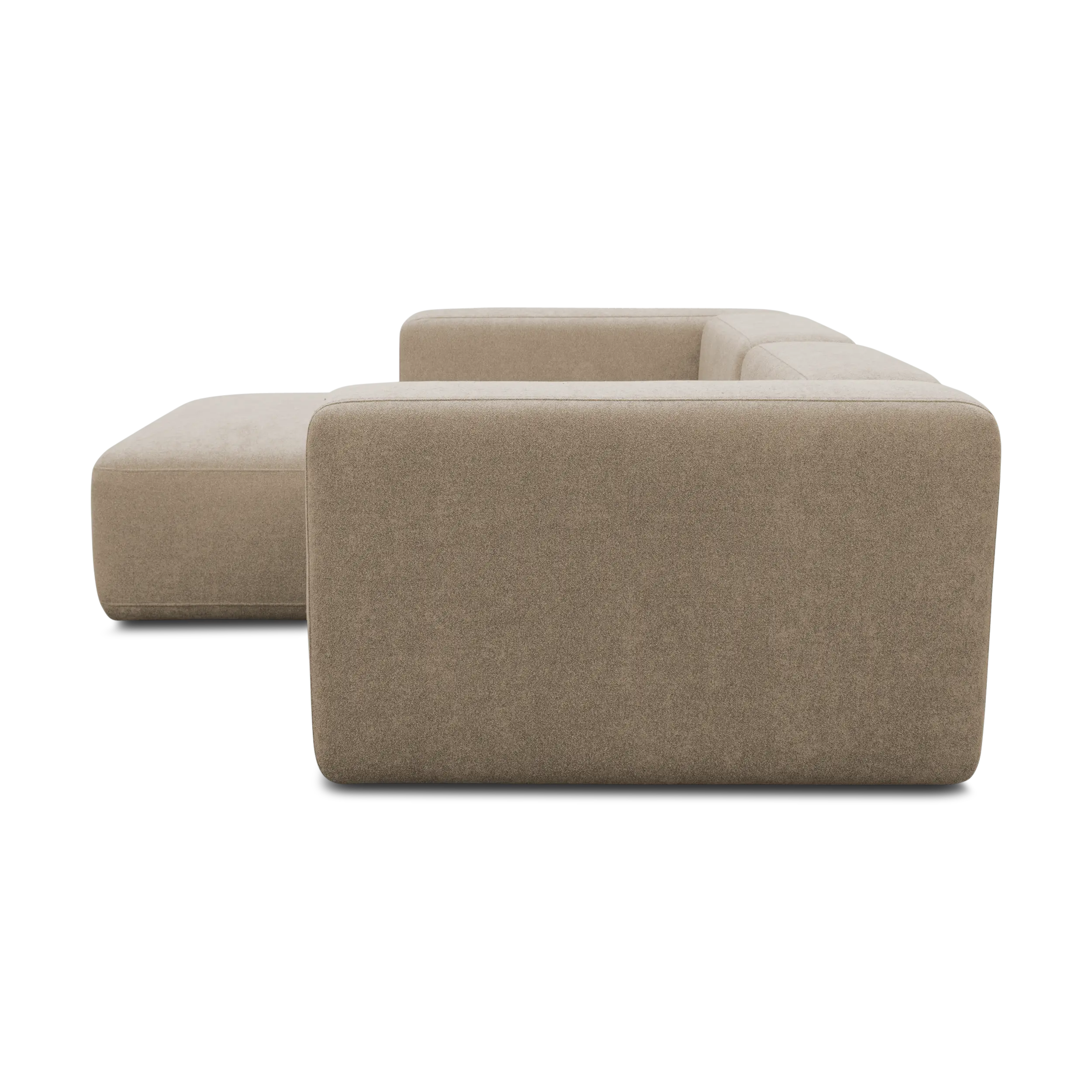 Ecksofa klein, Longchair links, Taupe